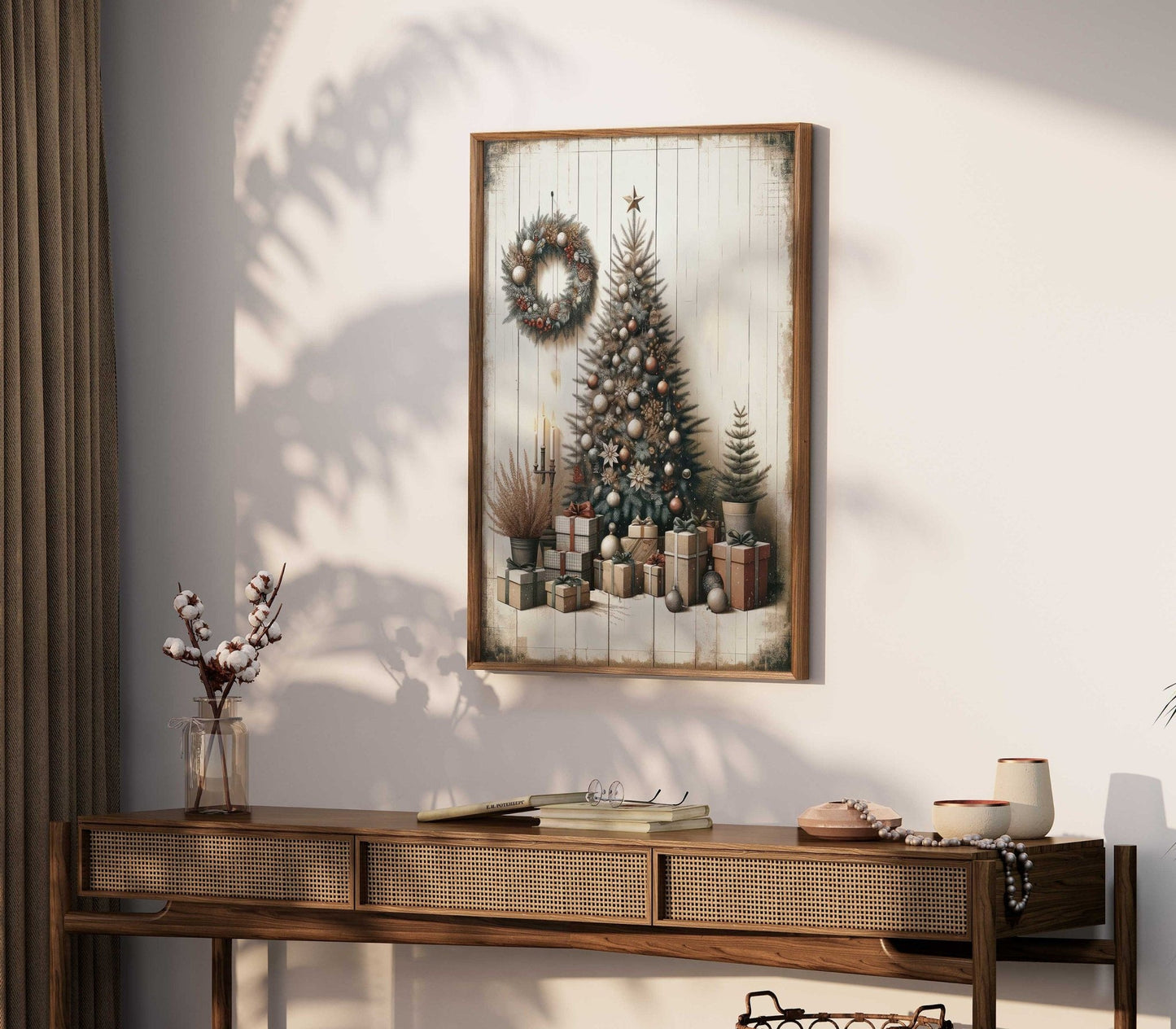 Christmas Tree Wall Art, Rustic Holiday Decor, Kids Room Print - WildfieldPrints