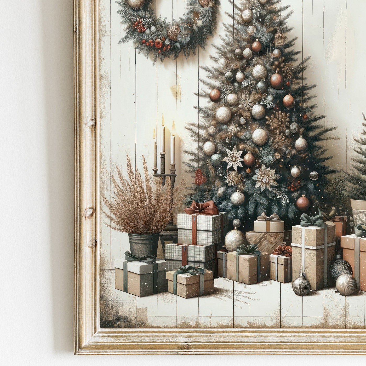 Christmas Tree Wall Art, Rustic Holiday Decor, Kids Room Print - WildfieldPrints