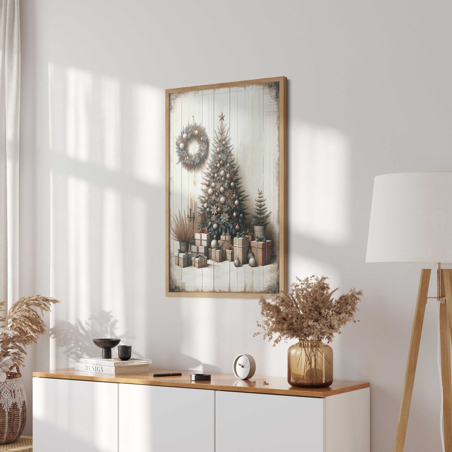 Christmas Tree Wall Art, Rustic Holiday Decor, Kids Room Print - WildfieldPrints