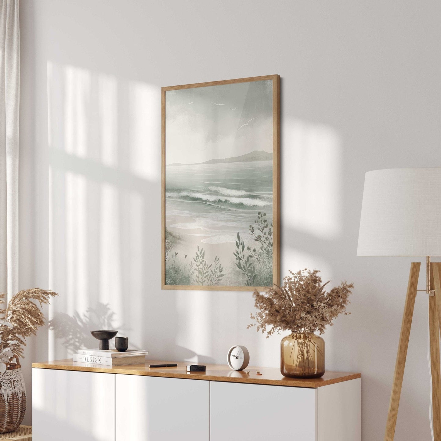 Coastal Sea Painting, Beach Home Decor, Ocean Wall Art - WildfieldPrints