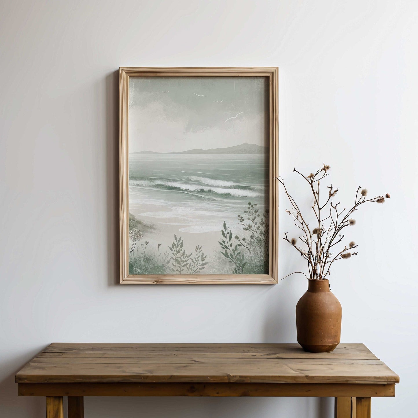 Coastal Sea Painting, Beach Home Decor, Ocean Wall Art - WildfieldPrints