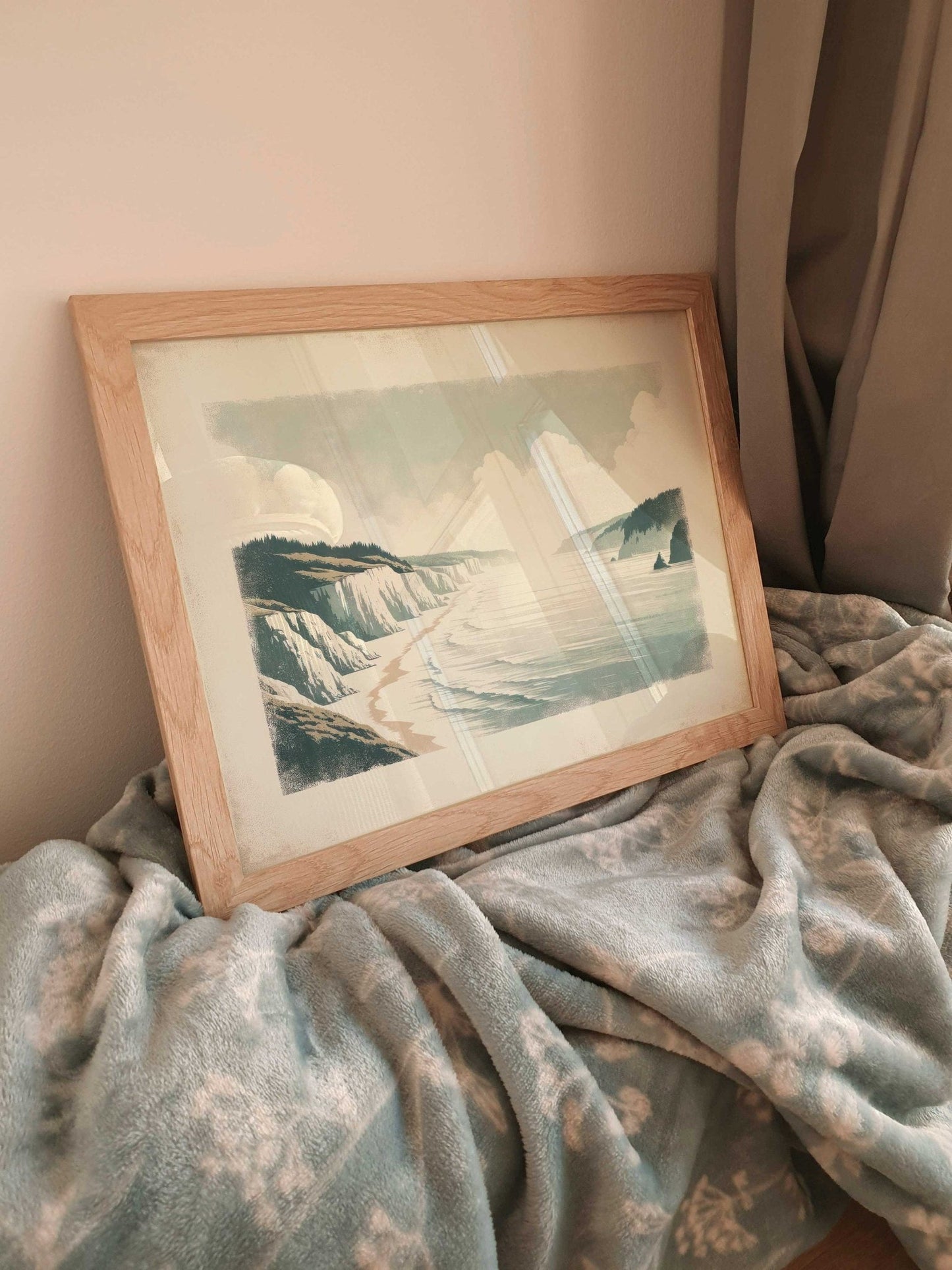 Coastal Wall Art, Cliffed Coast Decor, Vintage Nature Print - WildfieldPrints