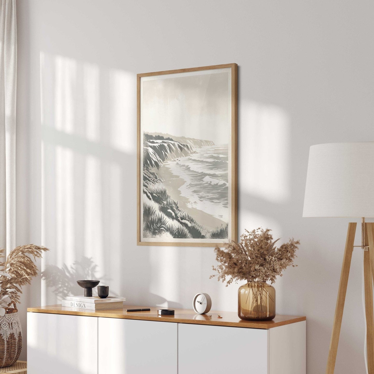 Coastal Wall Art, Cliffed Coast Print, Vintage Seaside Decor - WildfieldPrints