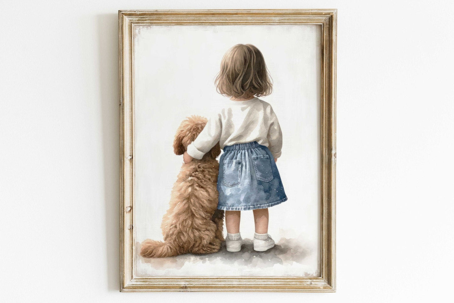 Cockapoo Nursery Art, Girl & Dog Print, Toddler Room Decor - WildfieldPrints