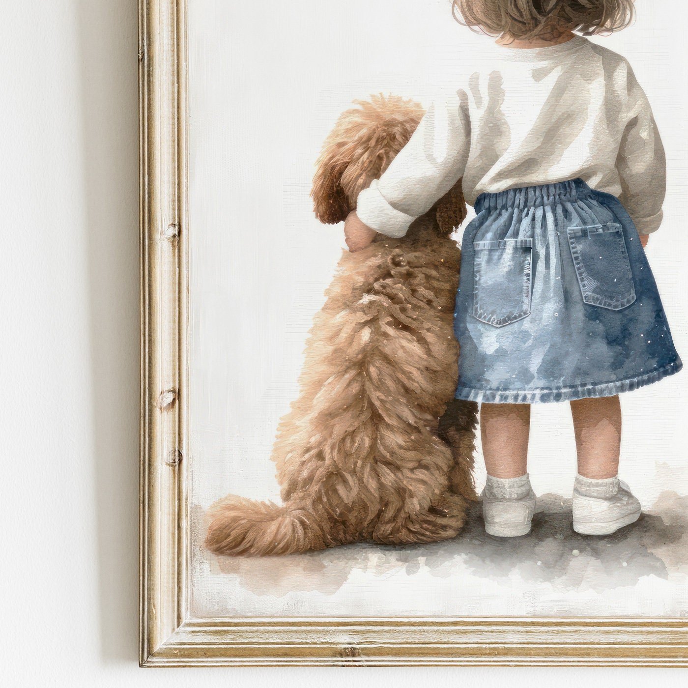 Cockapoo Nursery Art, Girl & Dog Print, Toddler Room Decor - WildfieldPrints