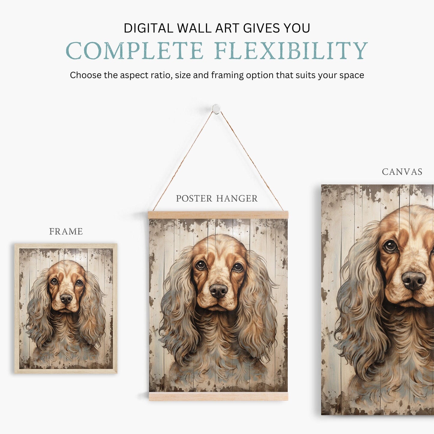 Cocker Spaniel Art Print, Vintage Dog Decor, Gift for Dog Lovers - WildfieldPrints