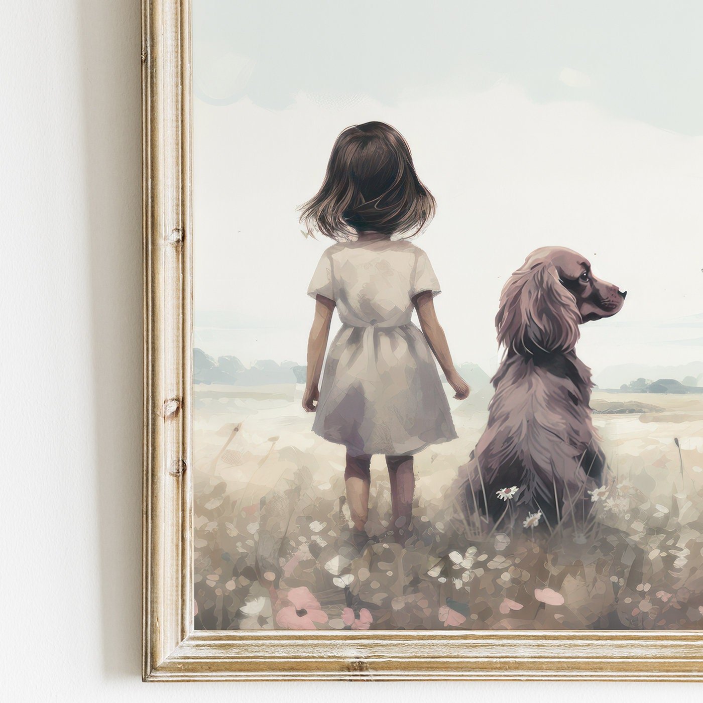 Cocker Spaniel Nursery Decor, Dog Painting for Girls Room, Wall Art - WildfieldPrints