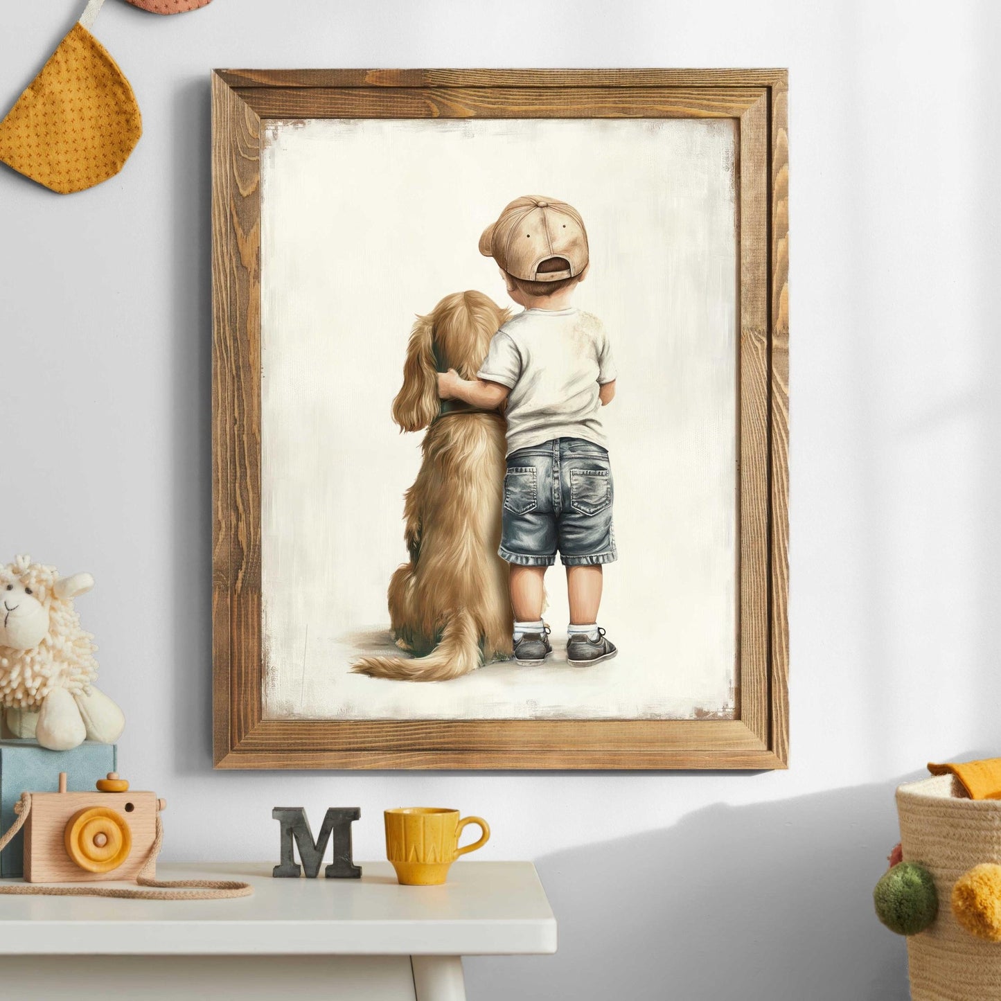 Cocker Spaniel Nursery Wall Decor, Boy Dog Art, Cute Toddler Poster - WildfieldPrints