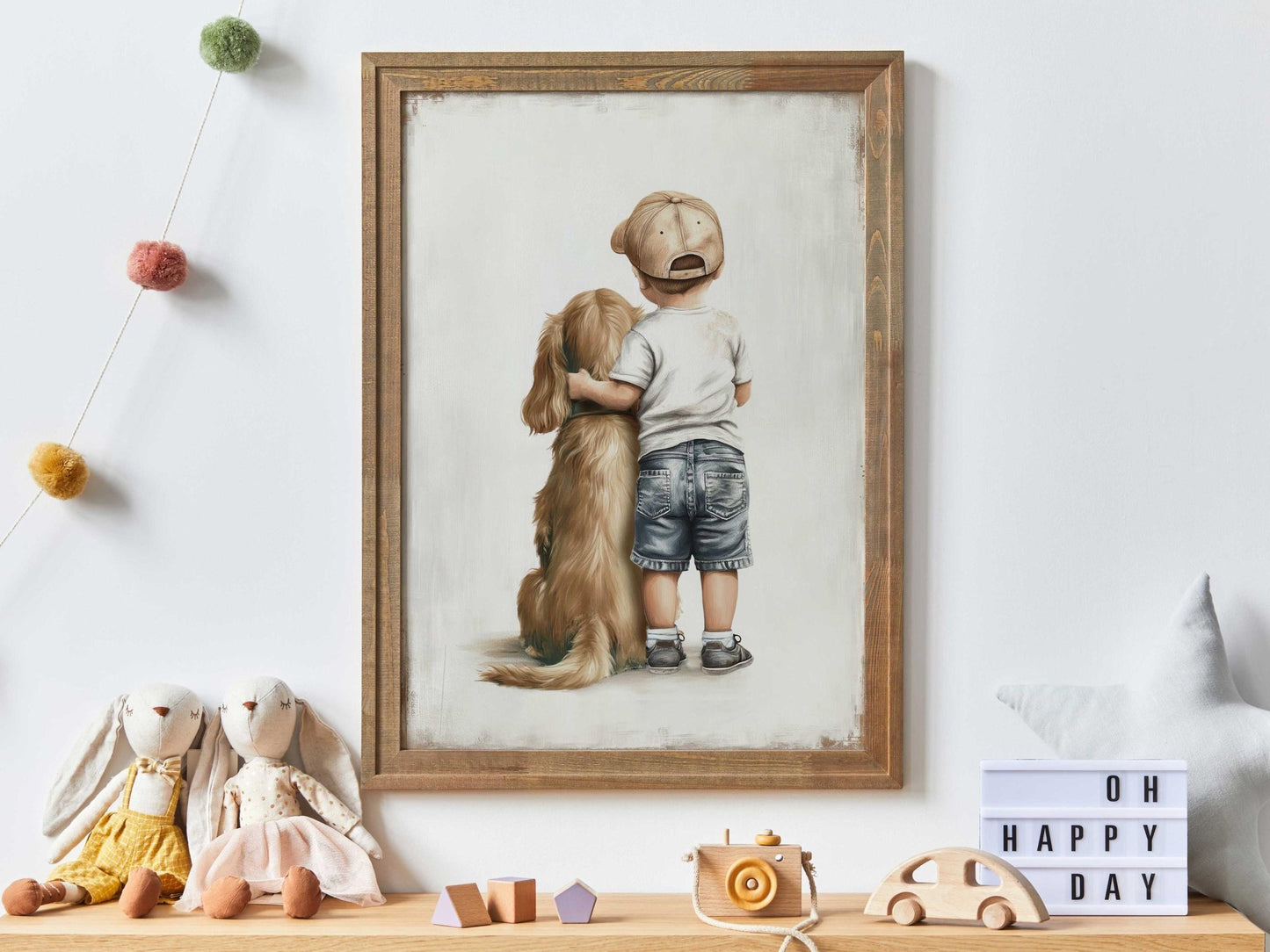 Cocker Spaniel Nursery Wall Decor, Boy Dog Art, Cute Toddler Poster - WildfieldPrints