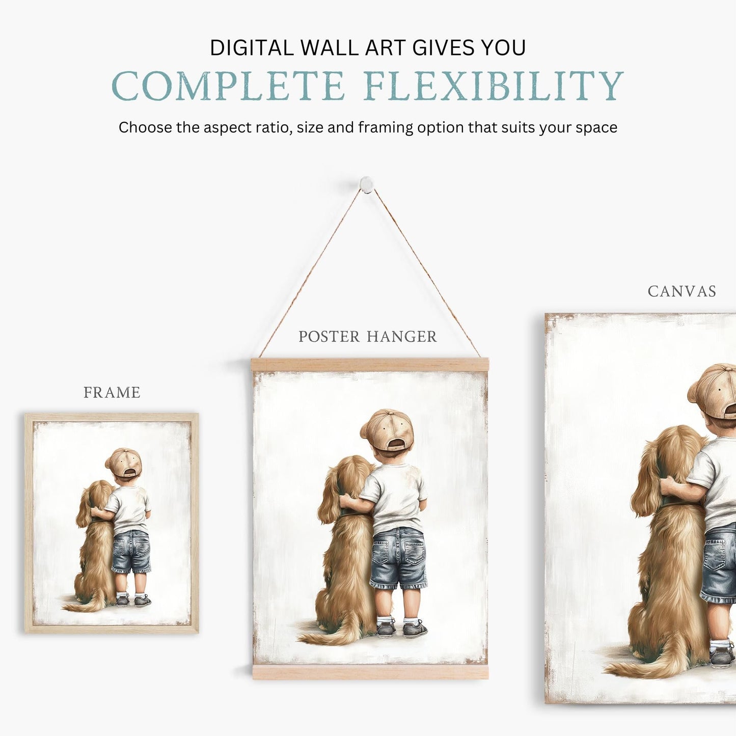 Cocker Spaniel Nursery Wall Decor, Boy Dog Art, Cute Toddler Poster - WildfieldPrints