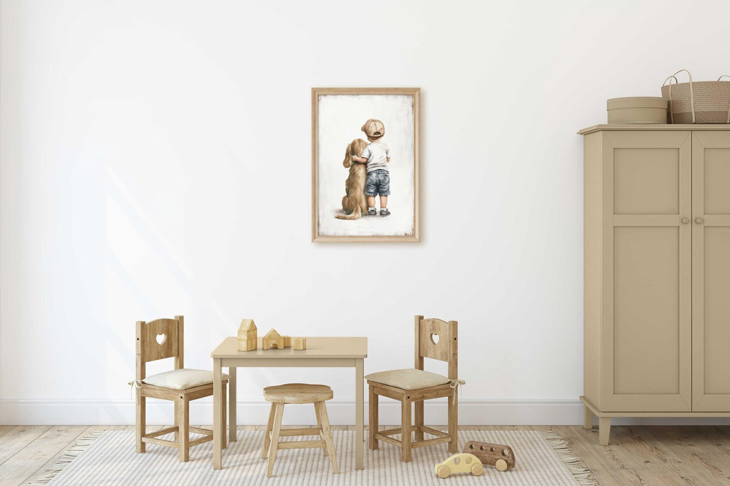 Cocker Spaniel Nursery Wall Decor, Boy Dog Art, Cute Toddler Poster - WildfieldPrints