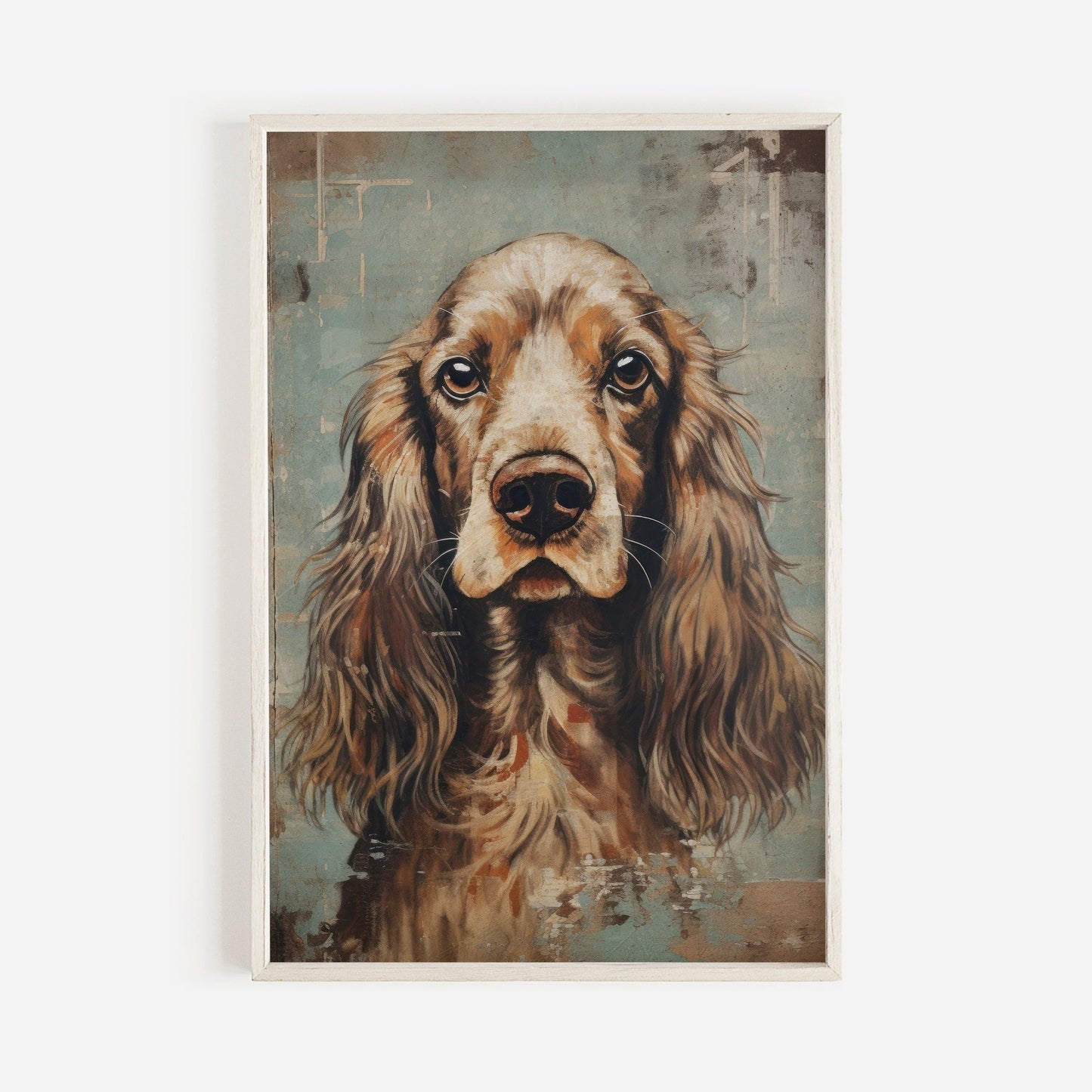 Cocker Spaniel Wall Art, Vintage Dog Decor, Portrait for Pet Lovers - WildfieldPrints