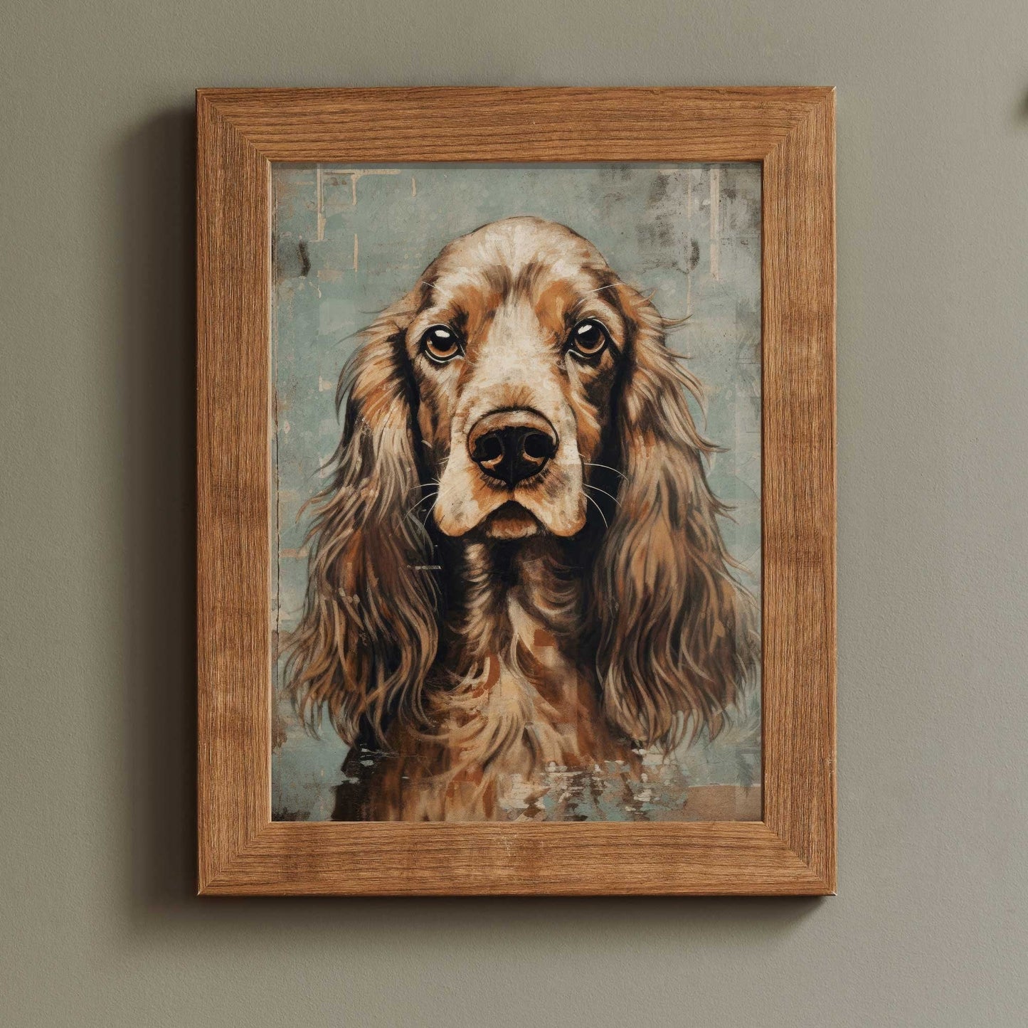 Cocker Spaniel Wall Art, Vintage Dog Decor, Portrait for Pet Lovers - WildfieldPrints