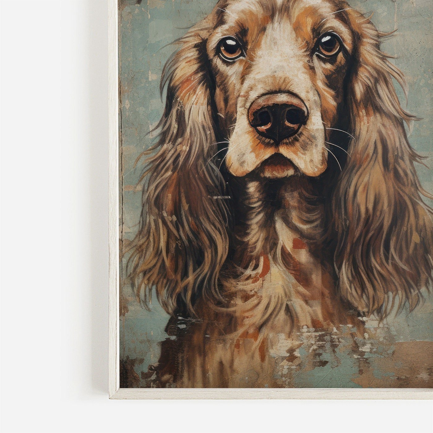 Cocker Spaniel Wall Art, Vintage Dog Decor, Portrait for Pet Lovers - WildfieldPrints