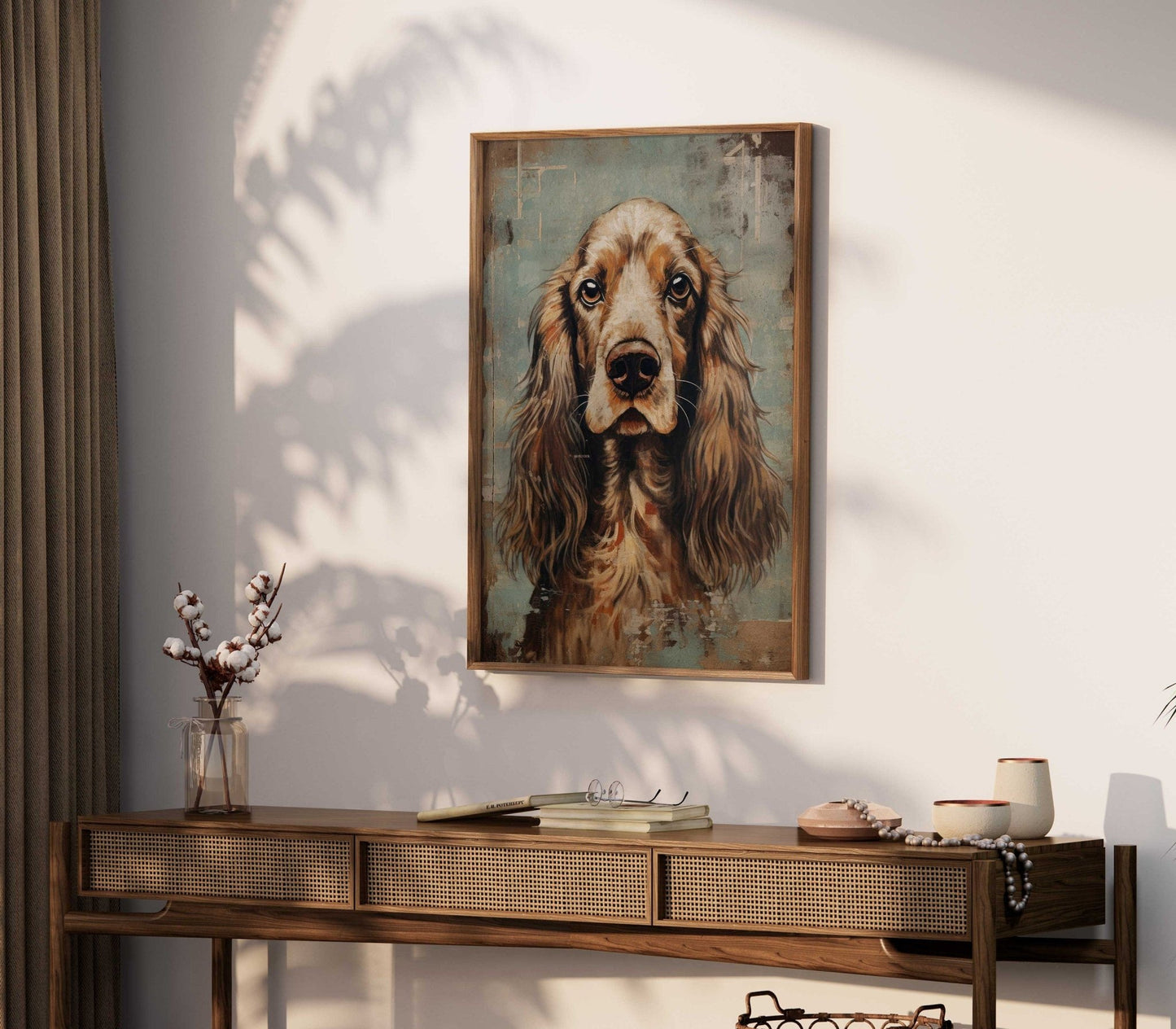 Cocker Spaniel Wall Art, Vintage Dog Decor, Portrait for Pet Lovers - WildfieldPrints