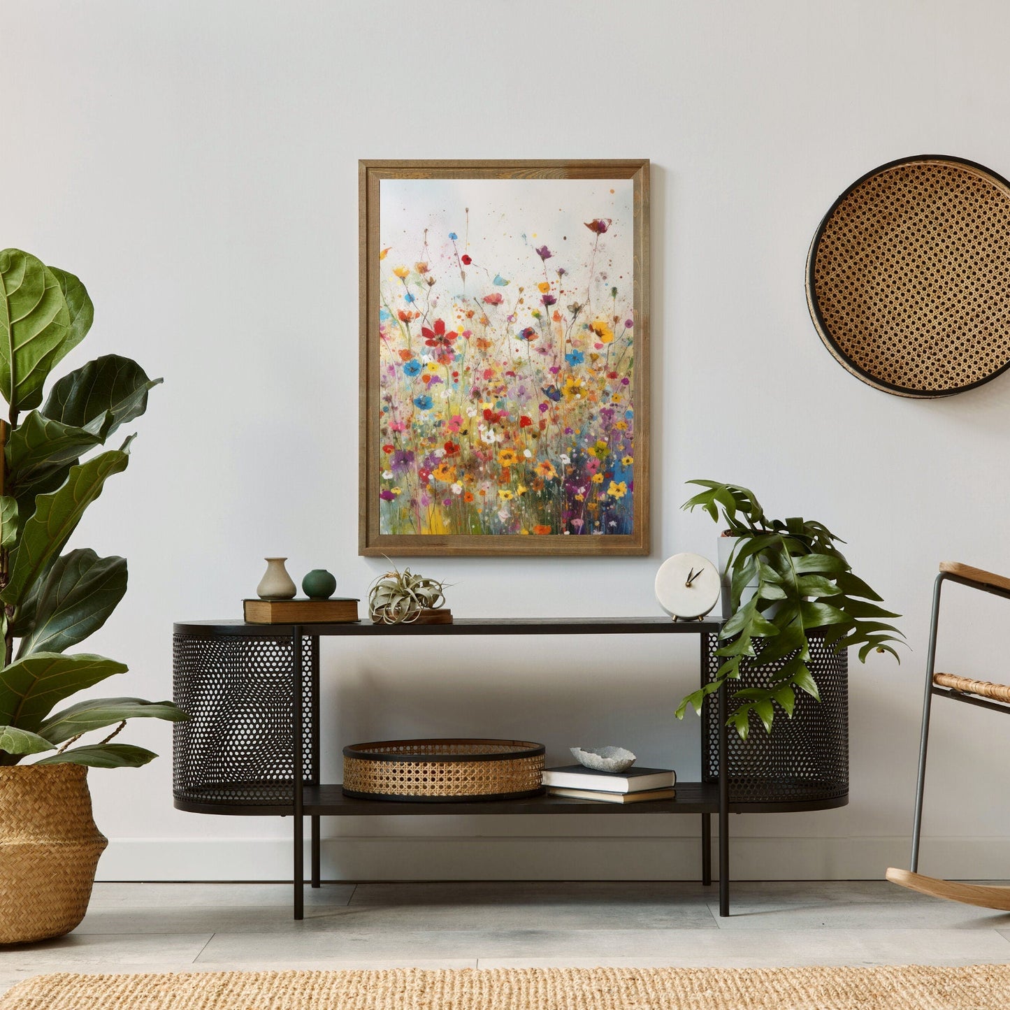 Colorful Wildflower Paintings, Vintage Floral Wall Decor, Meadow Art - WildfieldPrints