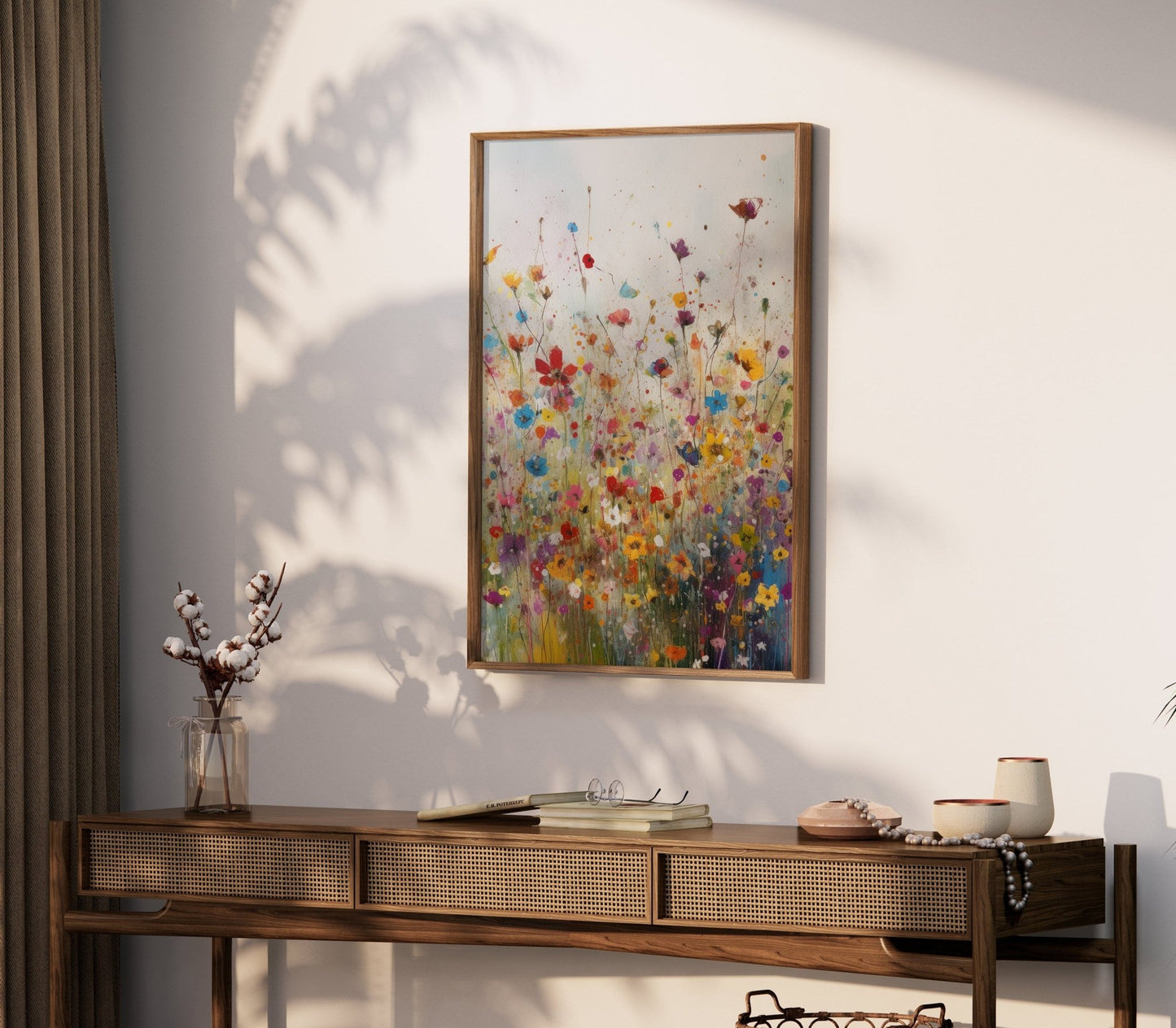 Colorful Wildflower Paintings, Vintage Floral Wall Decor, Meadow Art - WildfieldPrints