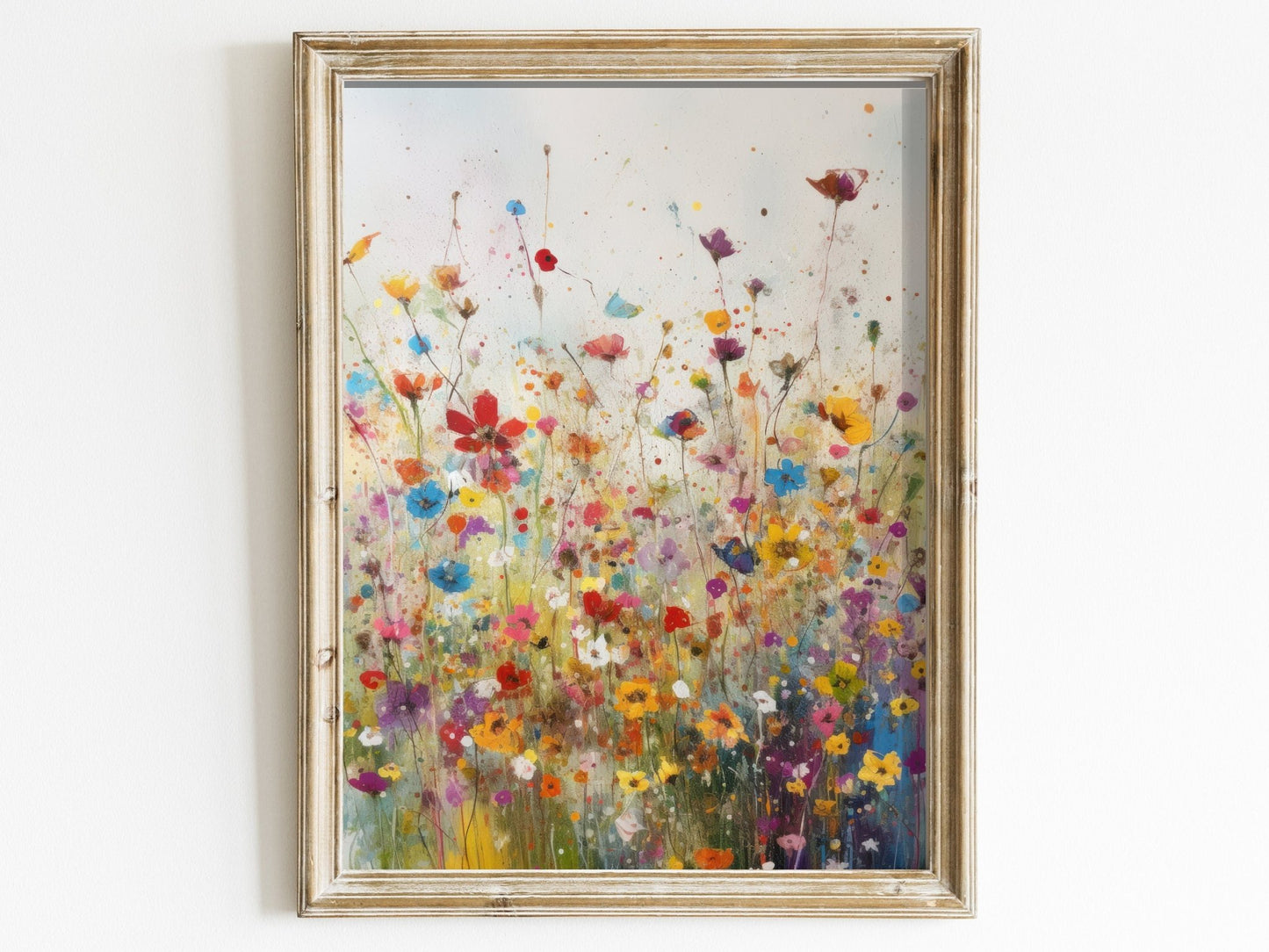 Colorful Wildflower Paintings, Vintage Floral Wall Decor, Meadow Art - WildfieldPrints