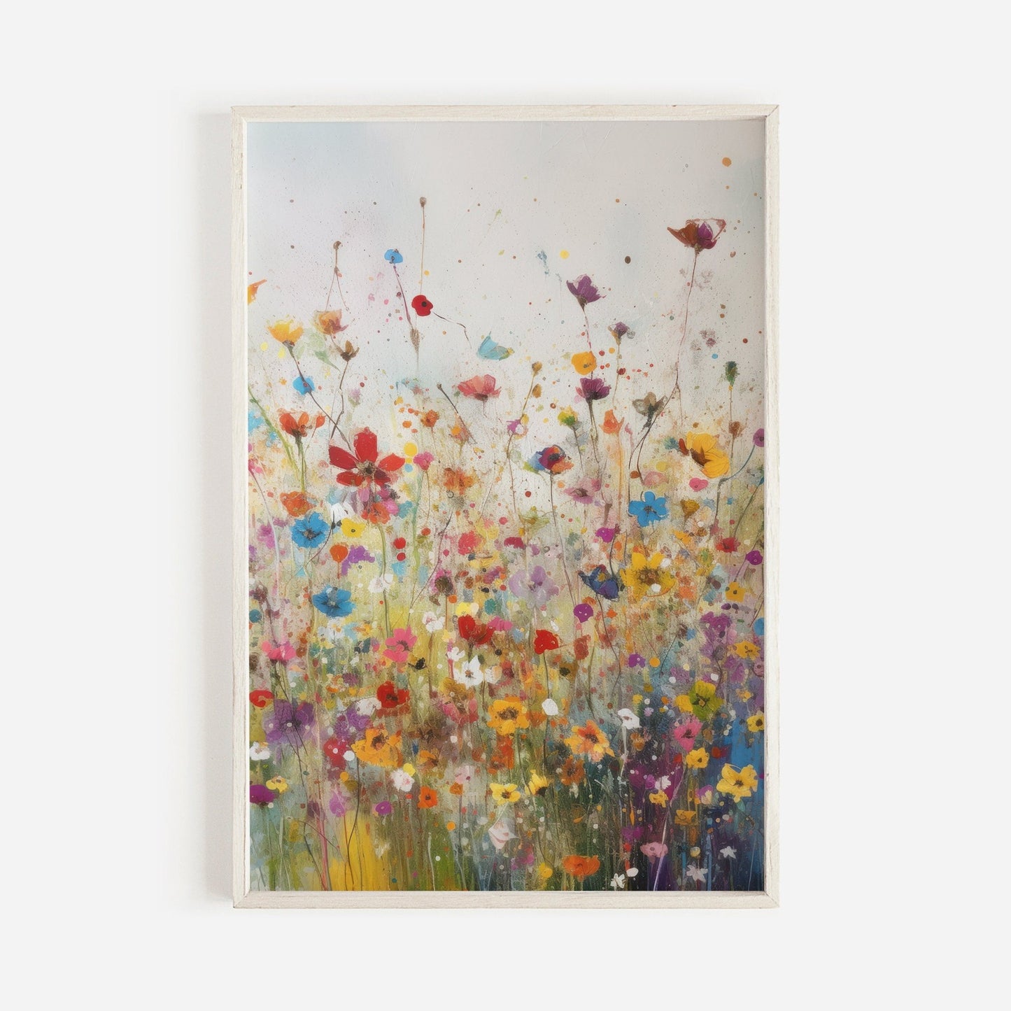 Colorful Wildflower Paintings, Vintage Floral Wall Decor, Meadow Art - WildfieldPrints