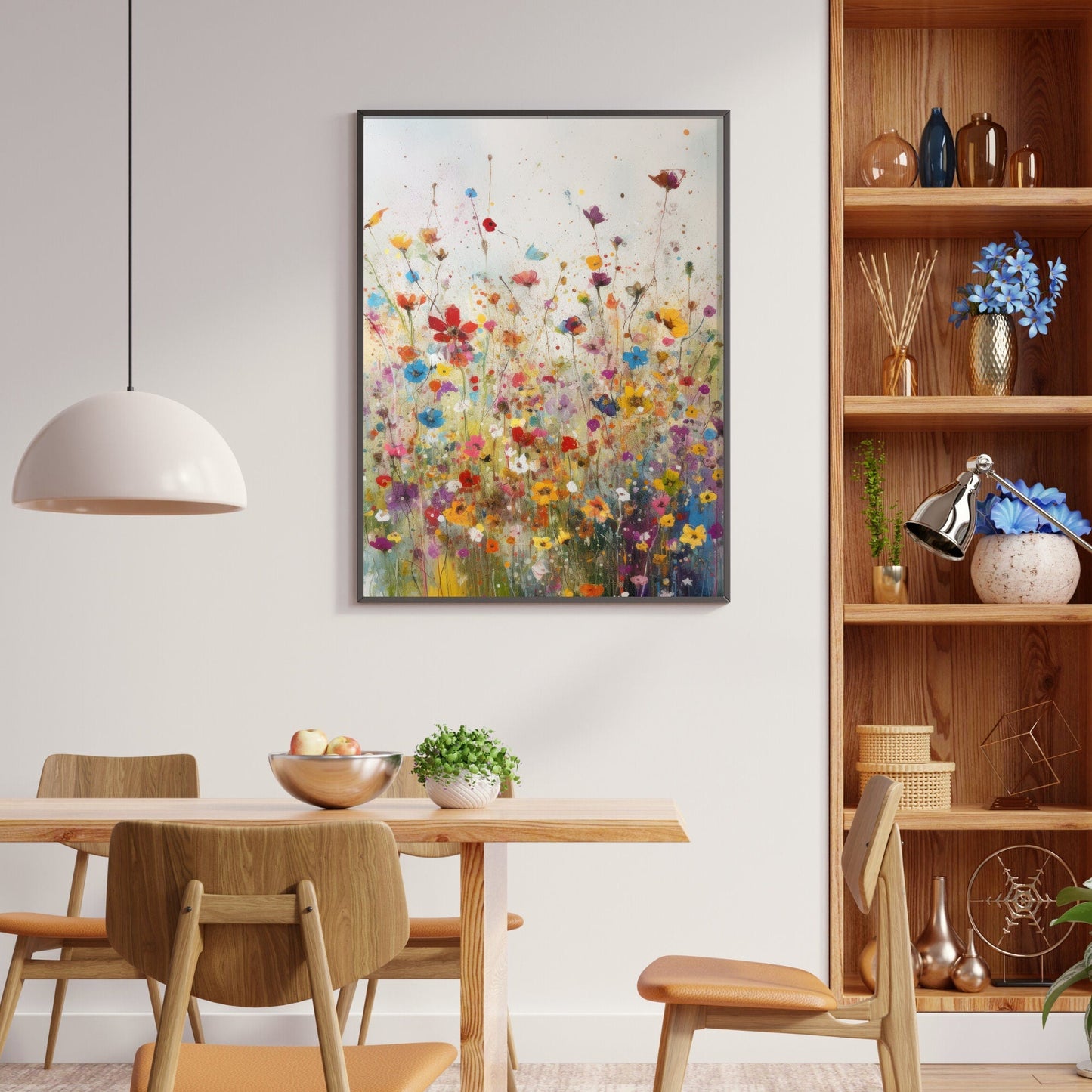 Colorful Wildflower Paintings, Vintage Floral Wall Decor, Meadow Art - WildfieldPrints