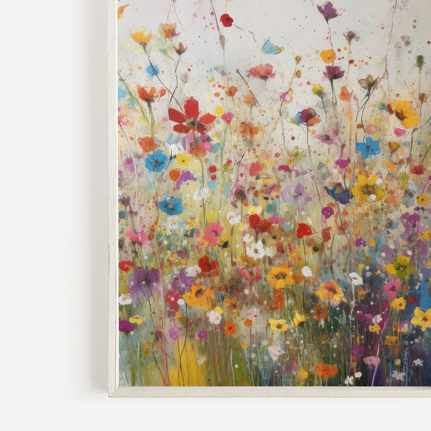 Colorful Wildflower Paintings, Vintage Floral Wall Decor, Meadow Art - WildfieldPrints