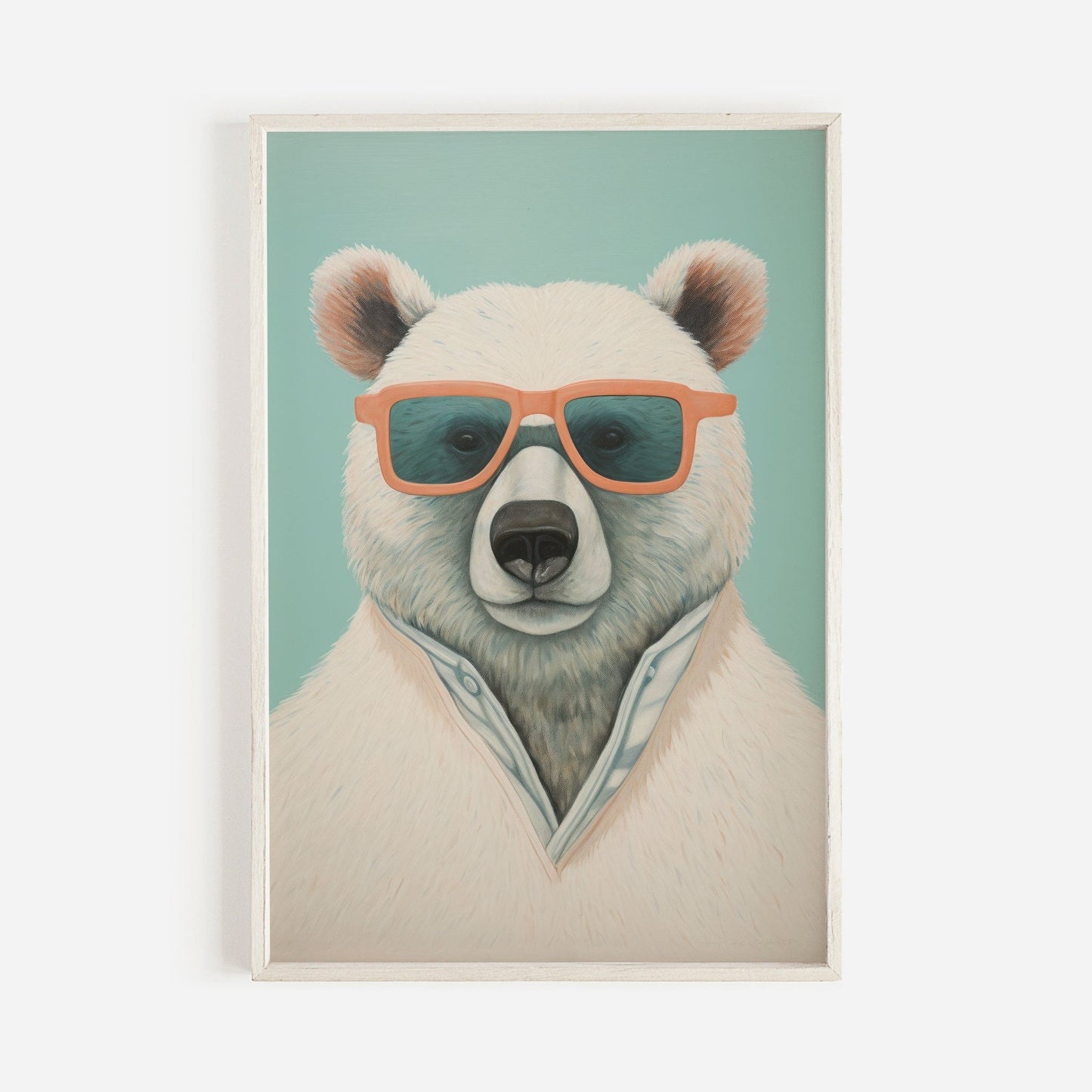 Cool Bear Wall Art, Polar Bear Nursery Decor, Toddler Room Accent - WildfieldPrints