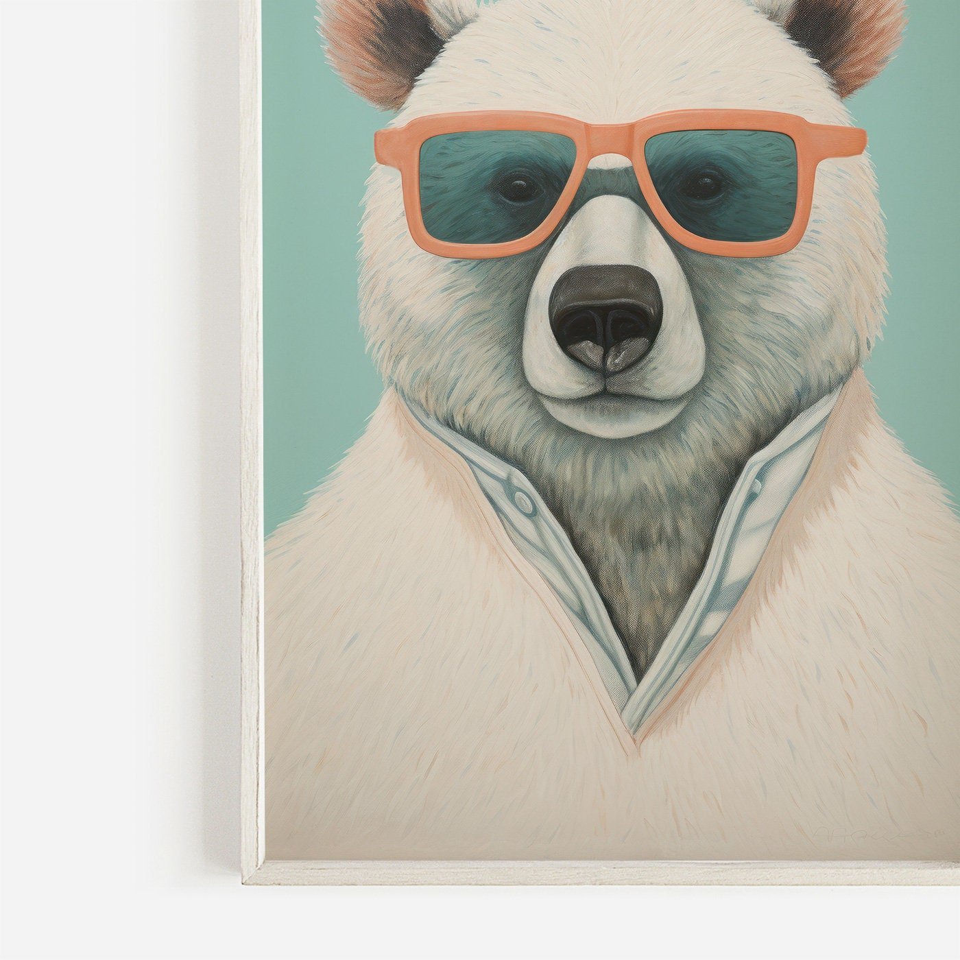 Cool Bear Wall Art, Polar Bear Nursery Decor, Toddler Room Accent - WildfieldPrints