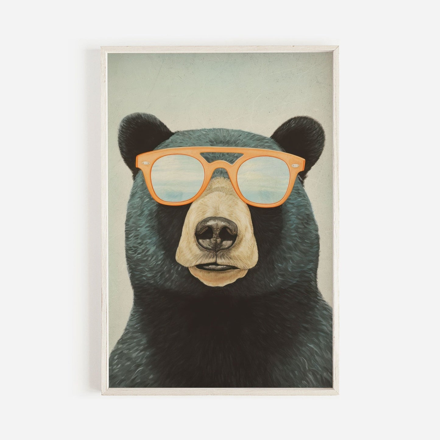 Cool Bear Wall Art, Vintage Animal Decor, Toddler Room Accent - WildfieldPrints