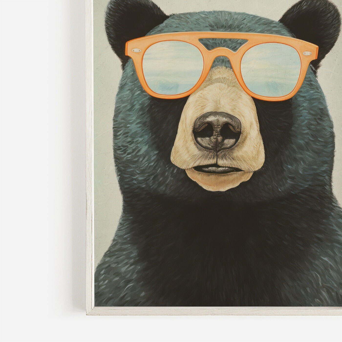 Cool Bear Wall Art, Vintage Animal Decor, Toddler Room Accent - WildfieldPrints