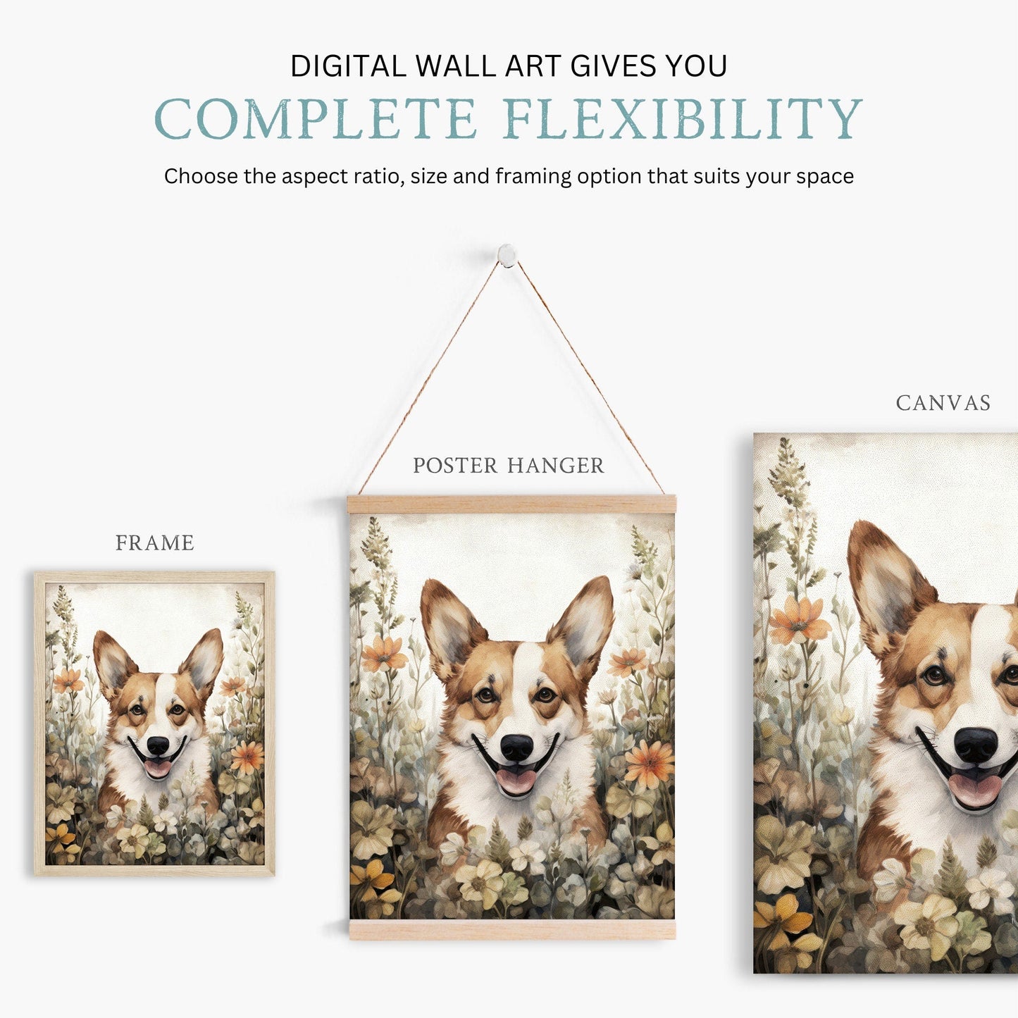 Corgi Wall Art, Vintage Dog Decor, Pembroke Welsh Corgi Print - WildfieldPrints