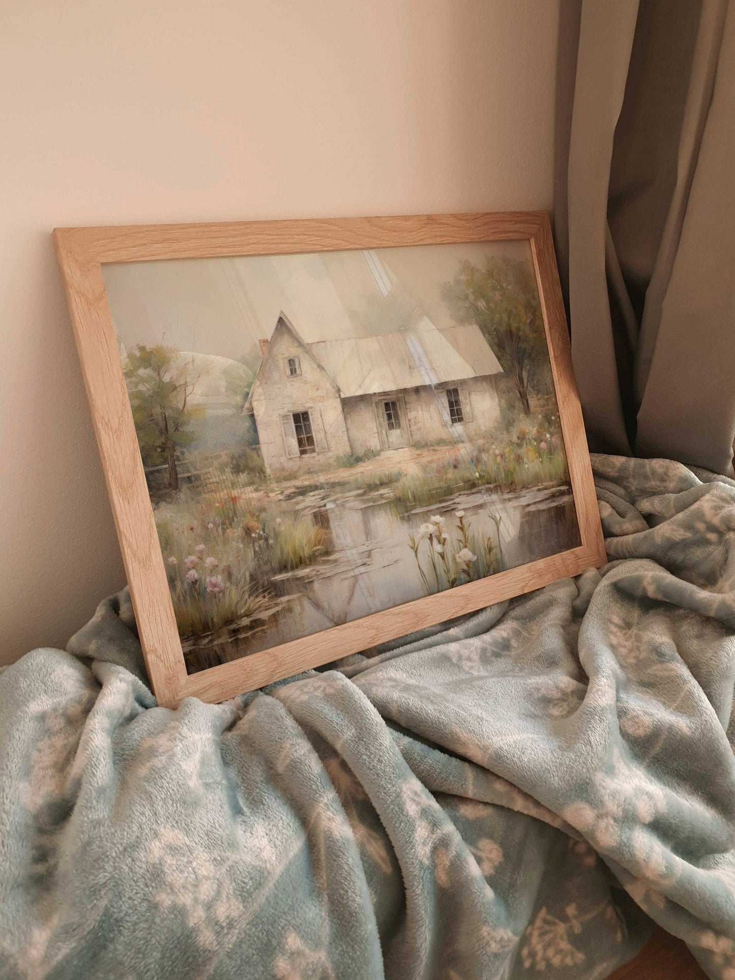 Cottage Art Print, French Countryside Decor, Rustic Farmhouse Style - WildfieldPrints