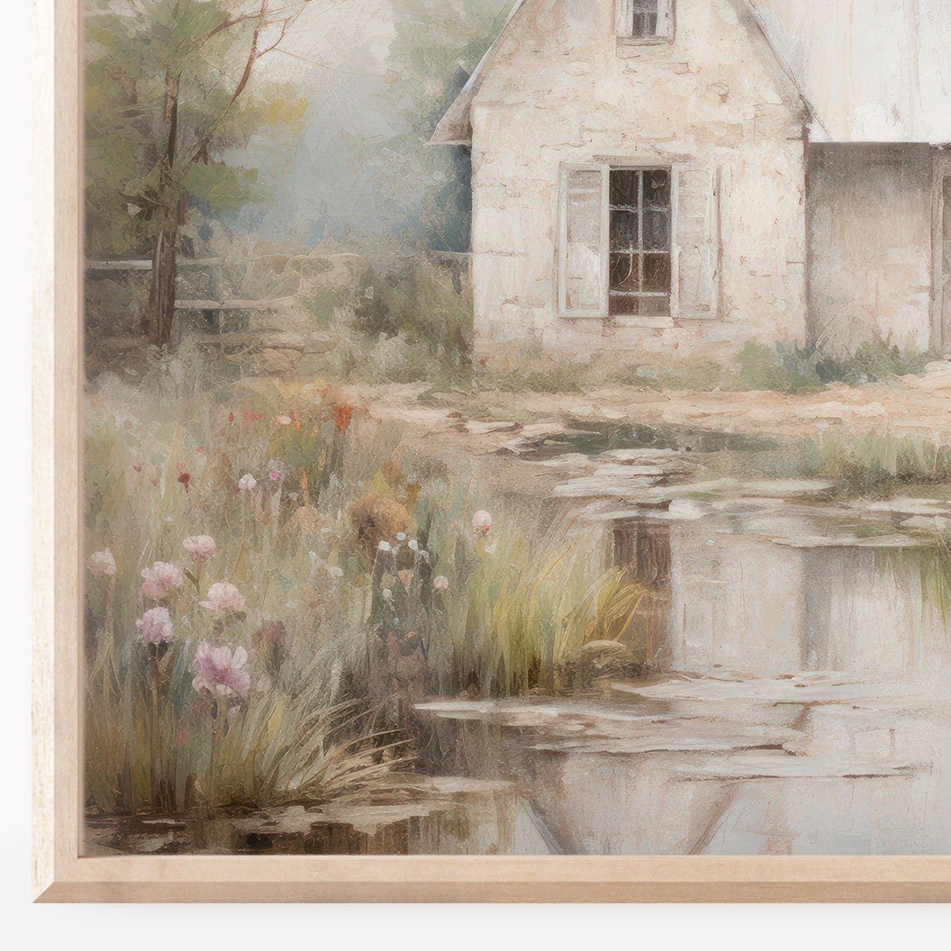 Cottage Art Print, French Countryside Decor, Rustic Farmhouse Style - WildfieldPrints
