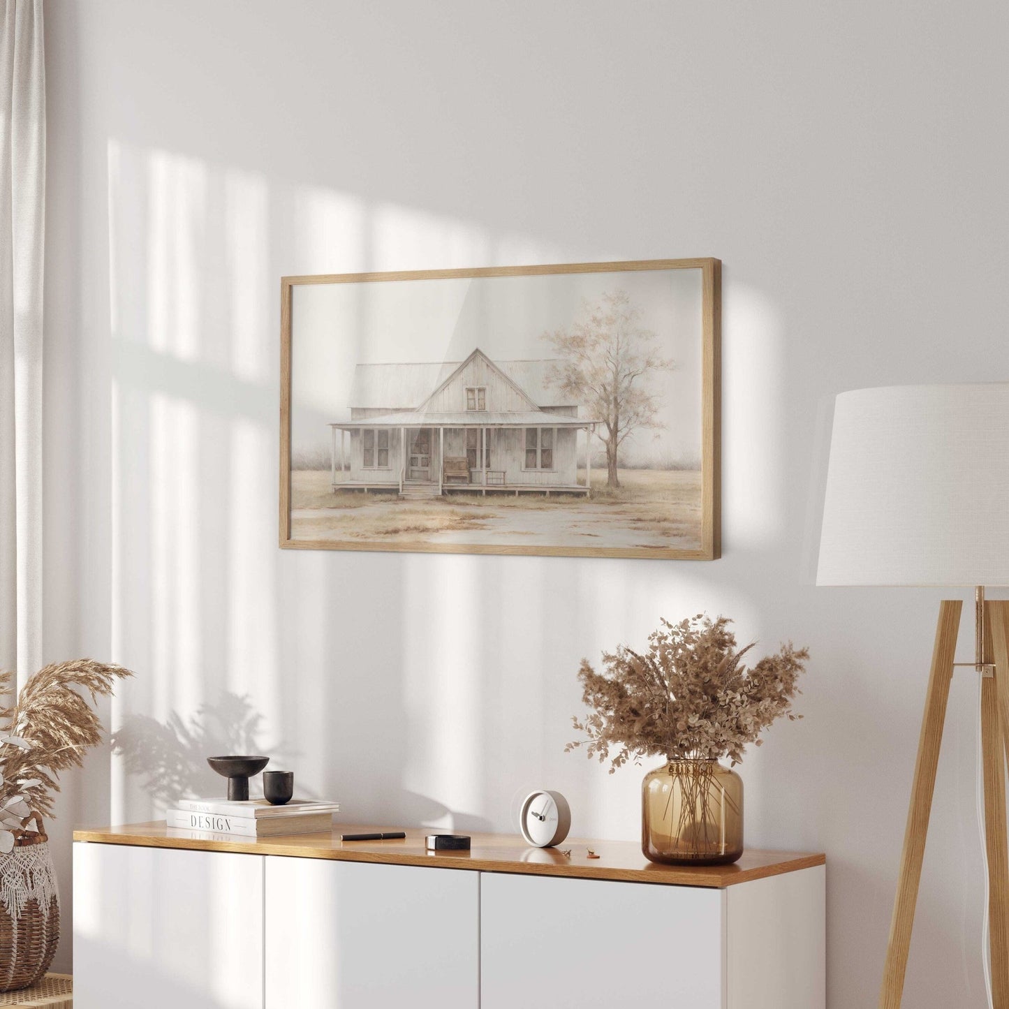 Country House Painting, Rustic Cottage Wall Art, Farmhouse Decor - WildfieldPrints