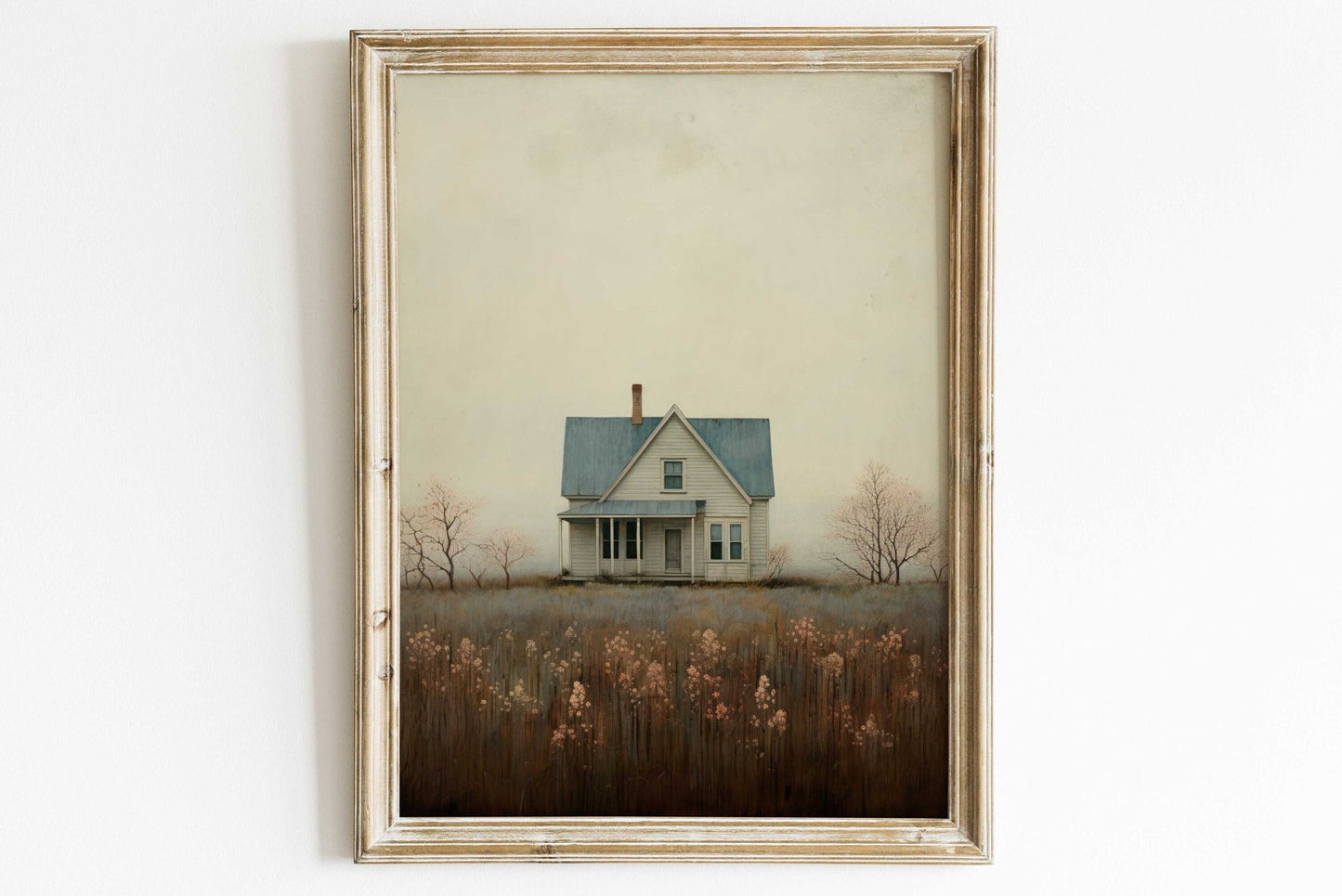 Country House Painting, Rustic Farmhouse Wall Decor, Countryside Print - WildfieldPrints