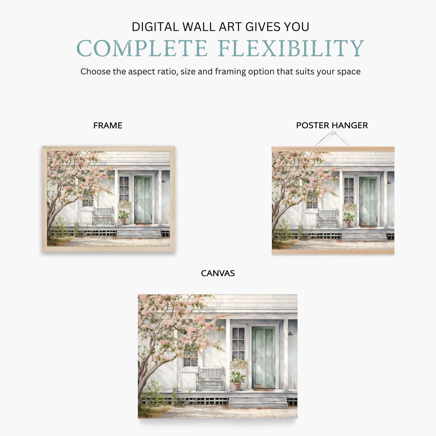 Country House Painting, Rustic Wall Art, Farmhouse Decor - WildfieldPrints