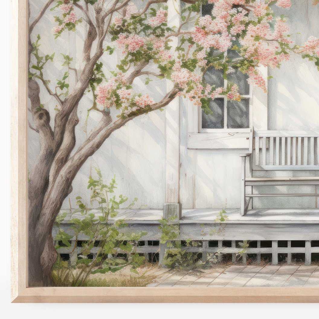 Country House Painting, Rustic Wall Art, Farmhouse Decor - WildfieldPrints