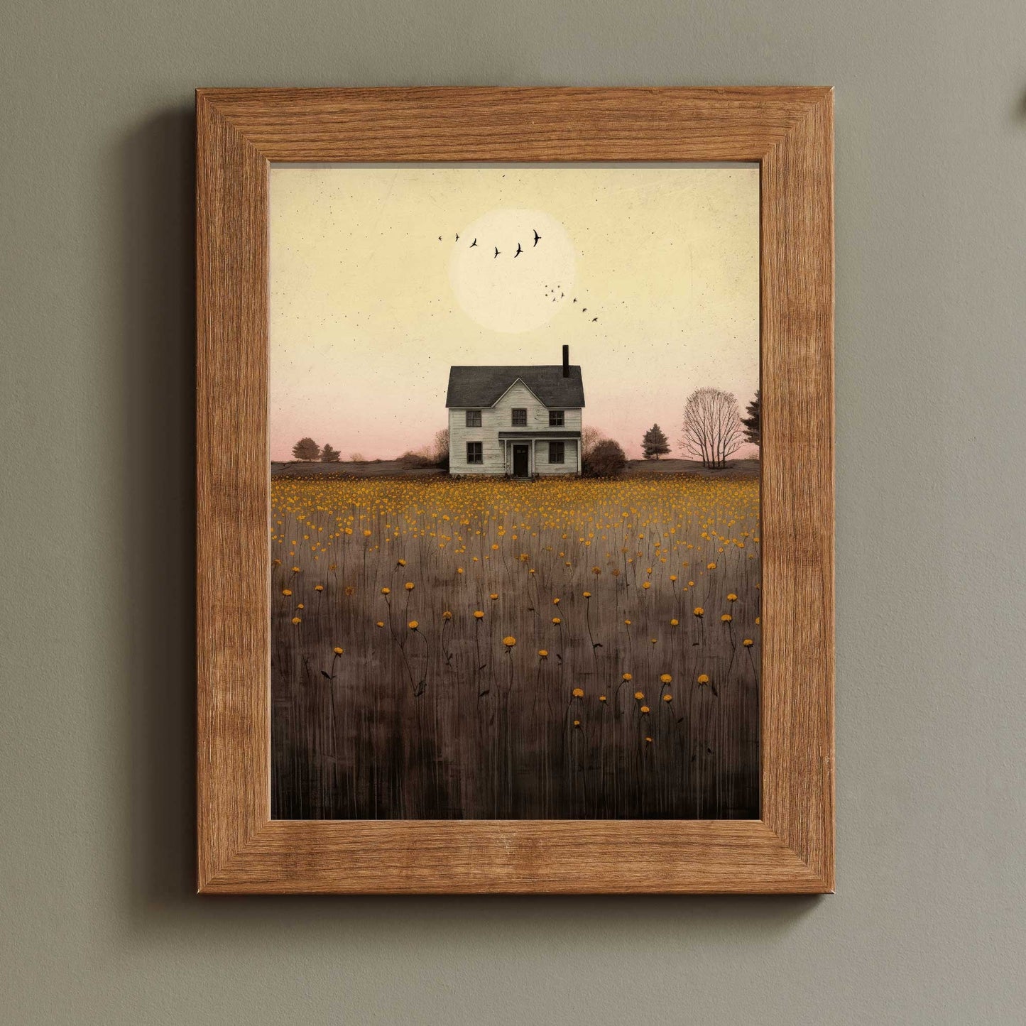 Country House Print, Countryside Wall Art, Farmhouse Decor - WildfieldPrints