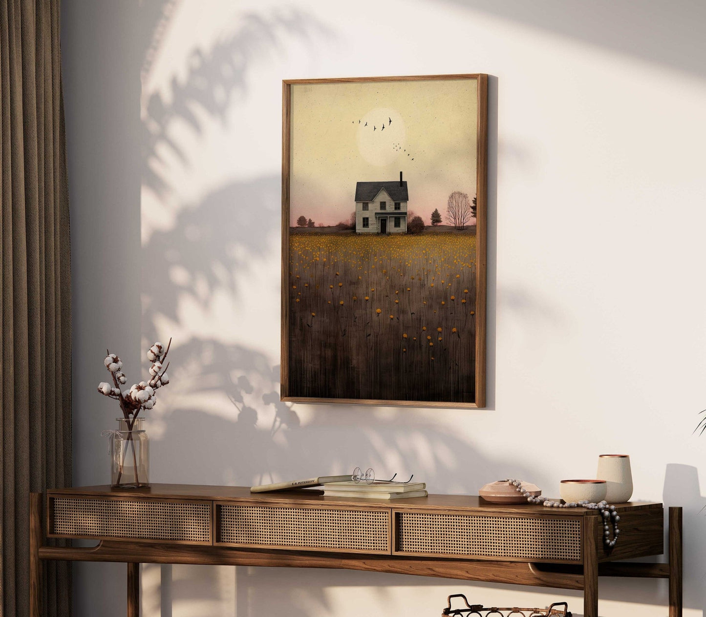 Country House Print, Countryside Wall Art, Farmhouse Decor - WildfieldPrints