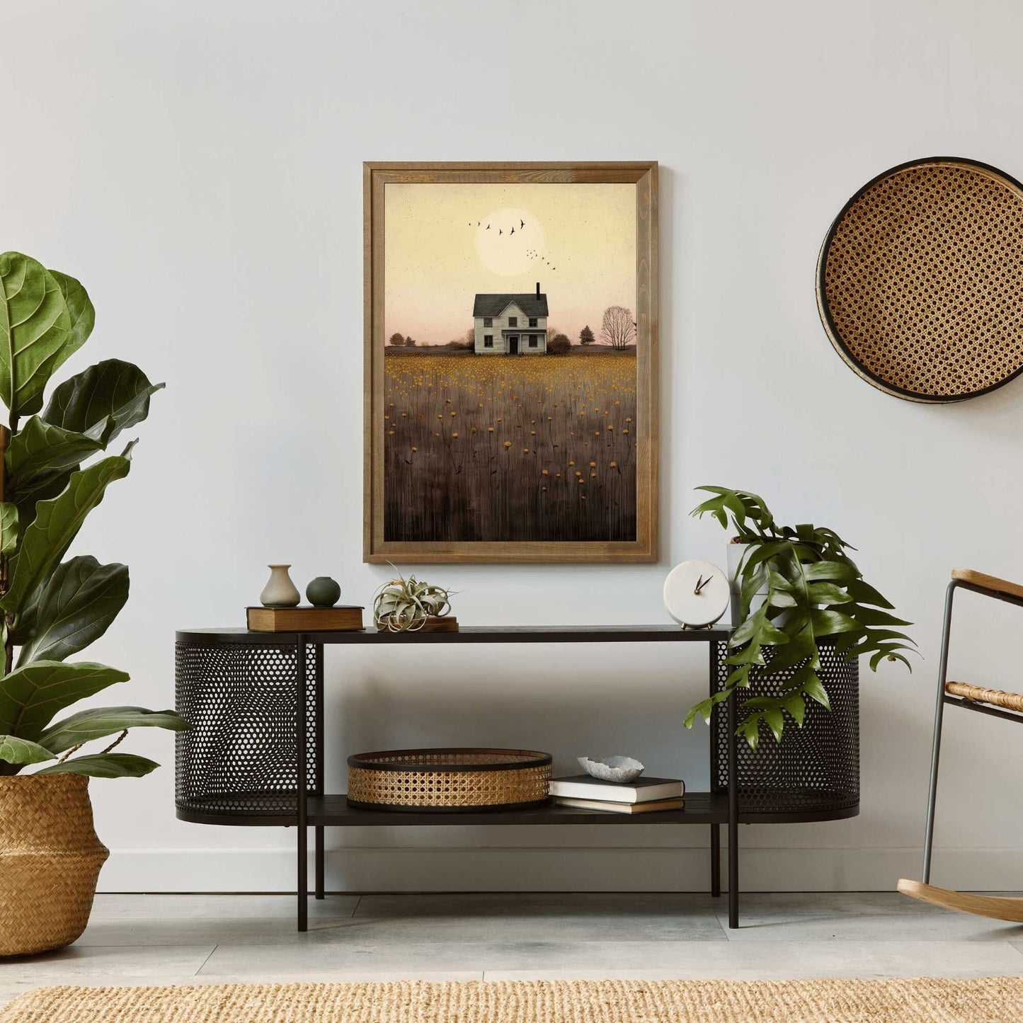 Country House Print, Countryside Wall Art, Farmhouse Decor - WildfieldPrints