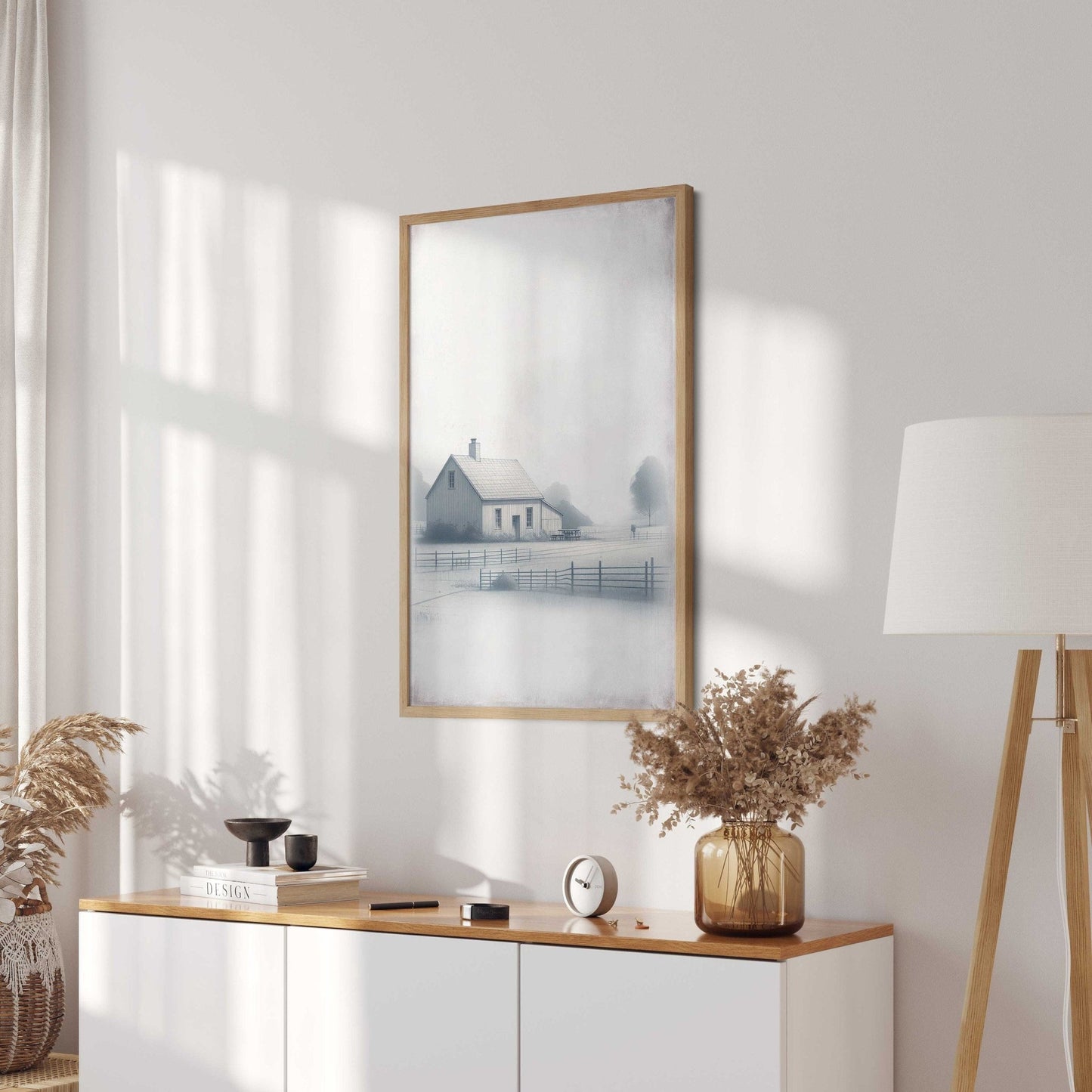 Country House Print, Rustic Countryside Painting, Farmhouse Wall Art - WildfieldPrints