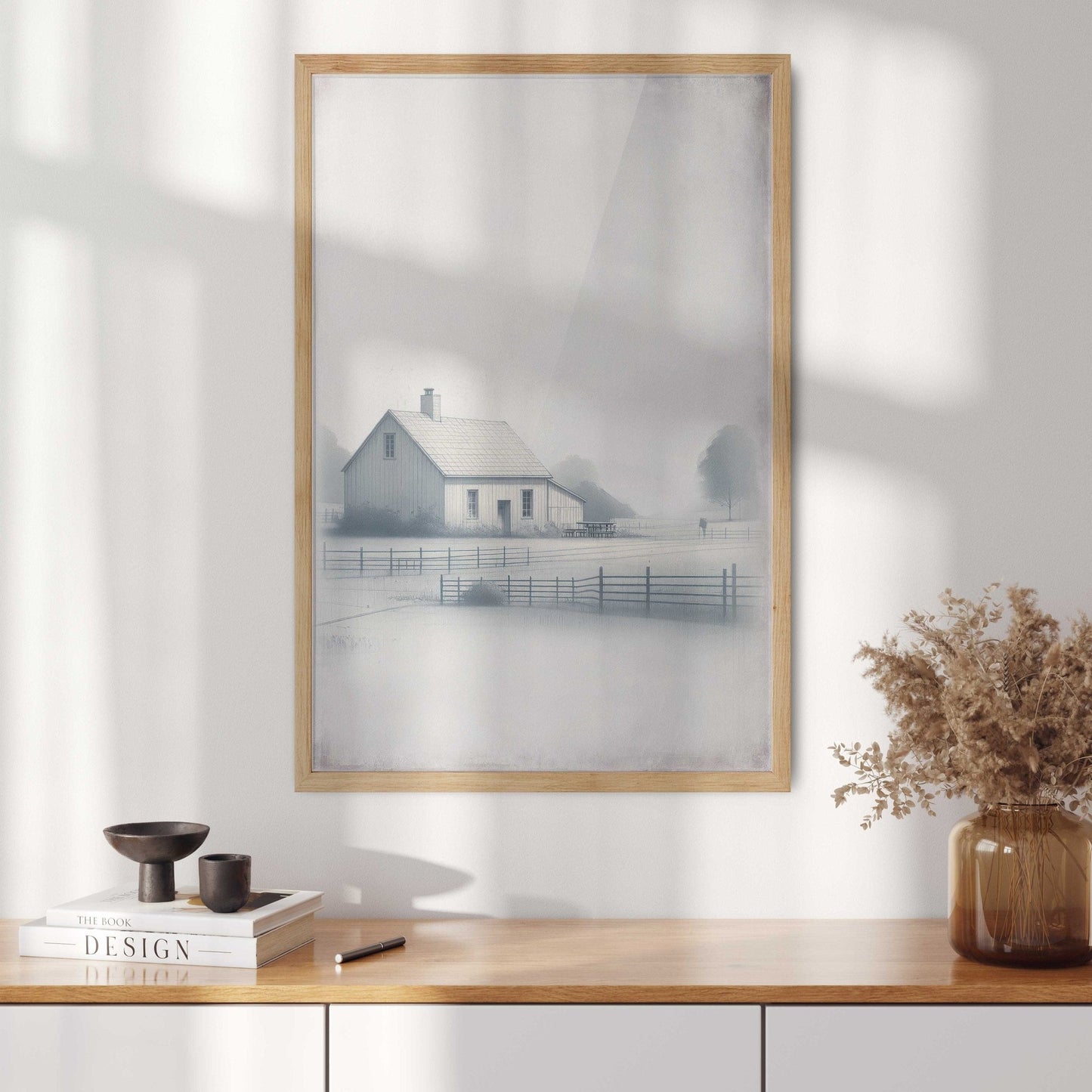 Country House Print, Rustic Countryside Painting, Farmhouse Wall Art - WildfieldPrints