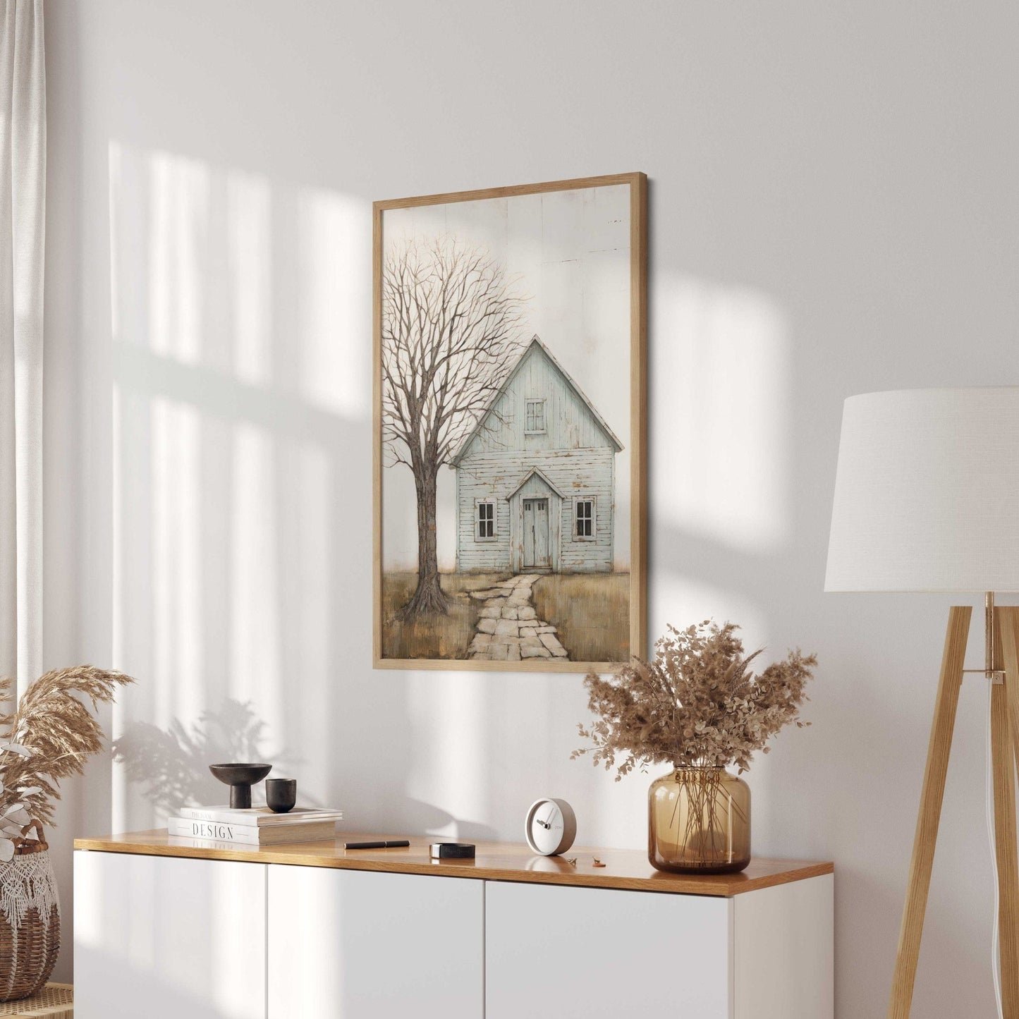 Country House Print, Rustic Farmhouse Wall Art, Countryside Decor - WildfieldPrints