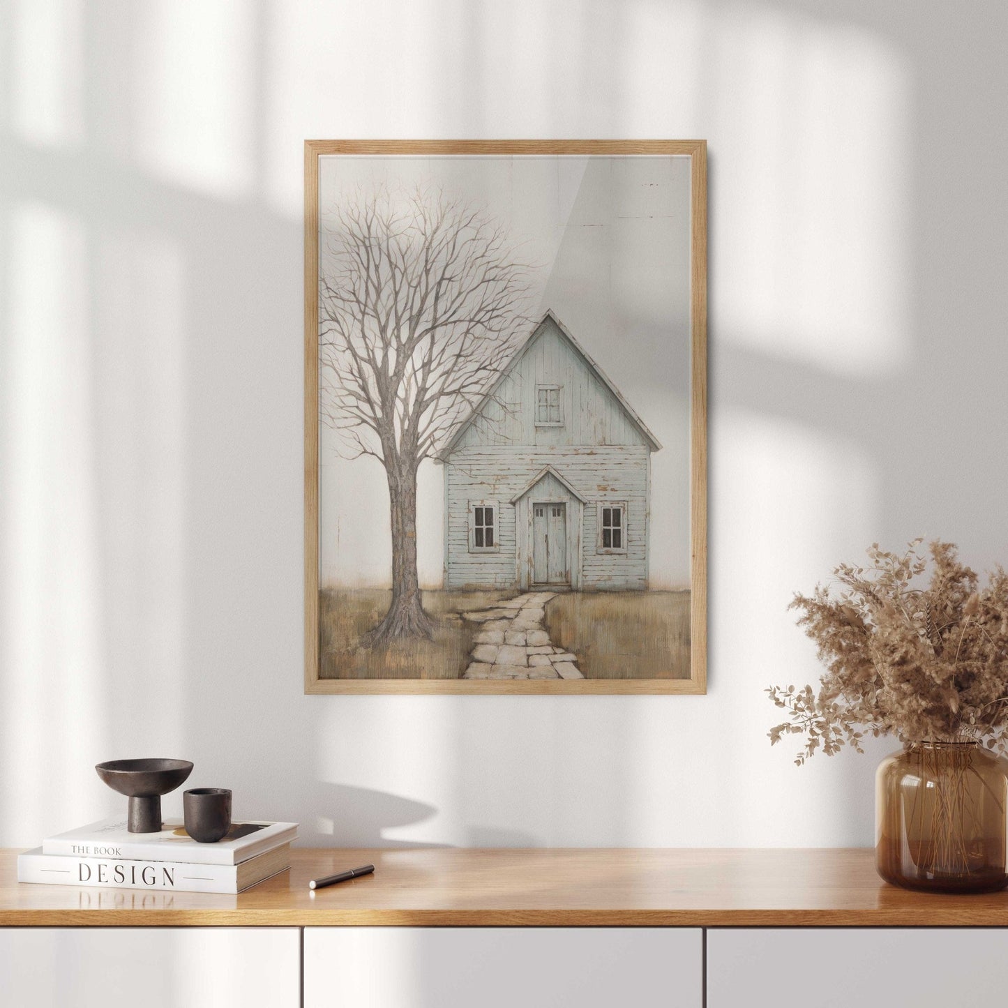 Country House Print, Rustic Farmhouse Wall Art, Countryside Decor - WildfieldPrints