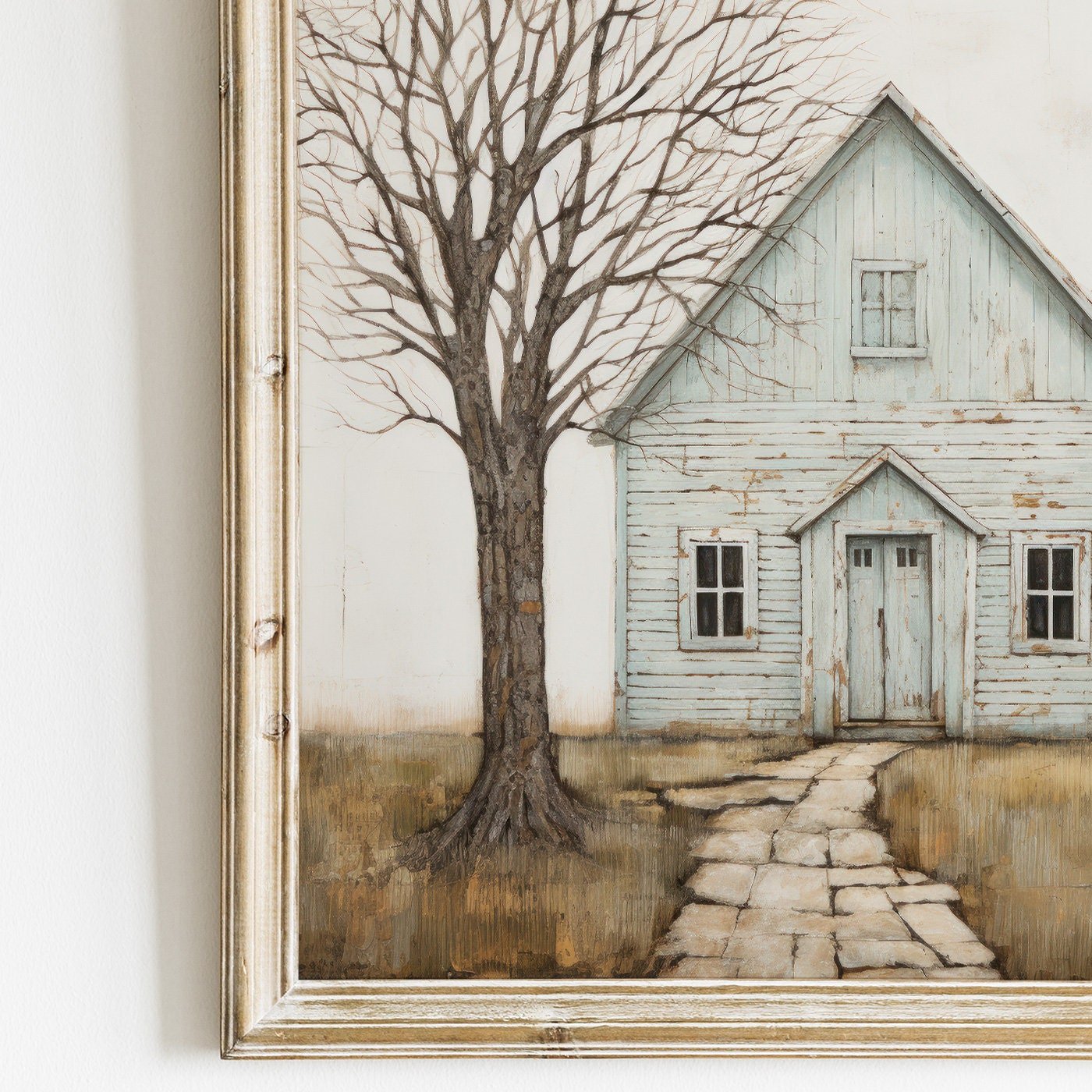 Country House Print, Rustic Farmhouse Wall Art, Countryside Decor - WildfieldPrints
