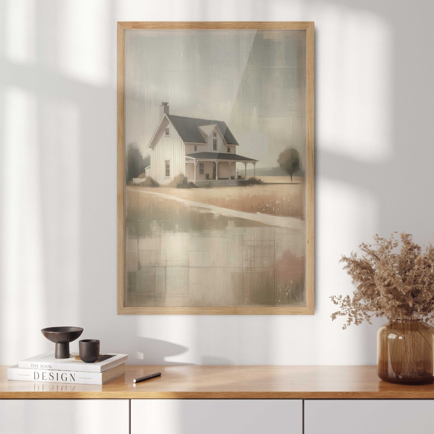 Country House Print, Rustic Wall Art, Farmhouse Home Decor - WildfieldPrints
