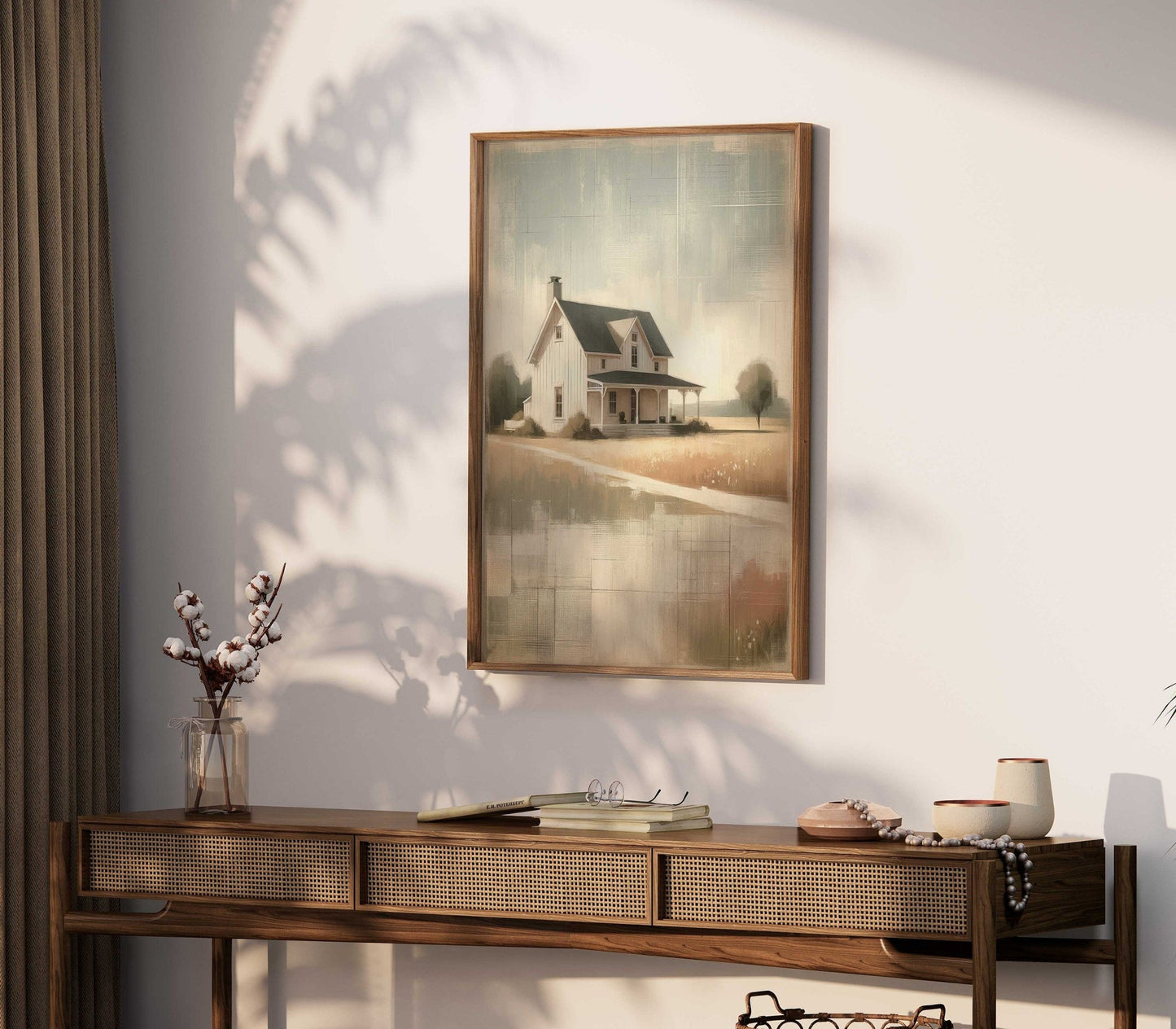 Country House Print, Rustic Wall Art, Farmhouse Home Decor - WildfieldPrints
