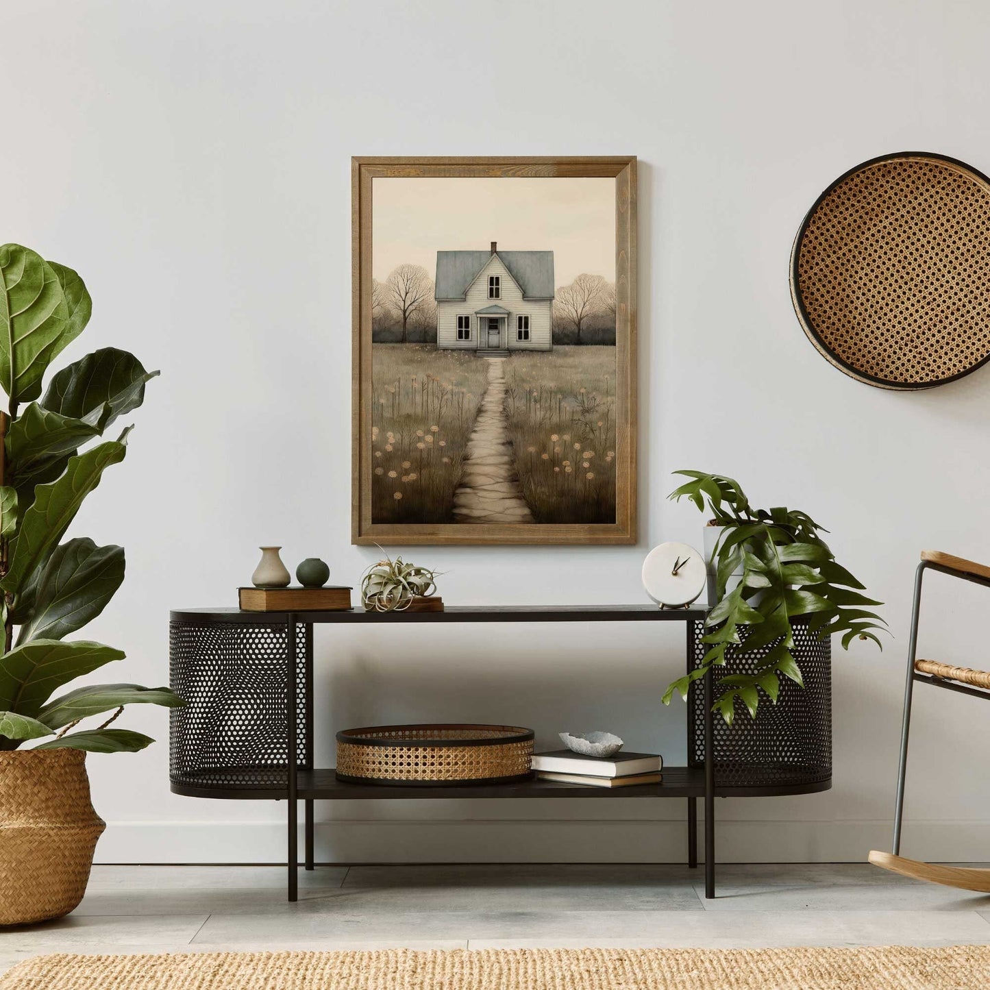 Country House Print, Rustic Wall Art, Farmhouse Home Decor - WildfieldPrints