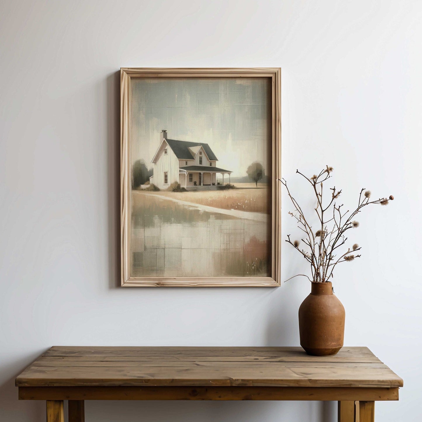 Country House Print, Rustic Wall Art, Farmhouse Home Decor - WildfieldPrints
