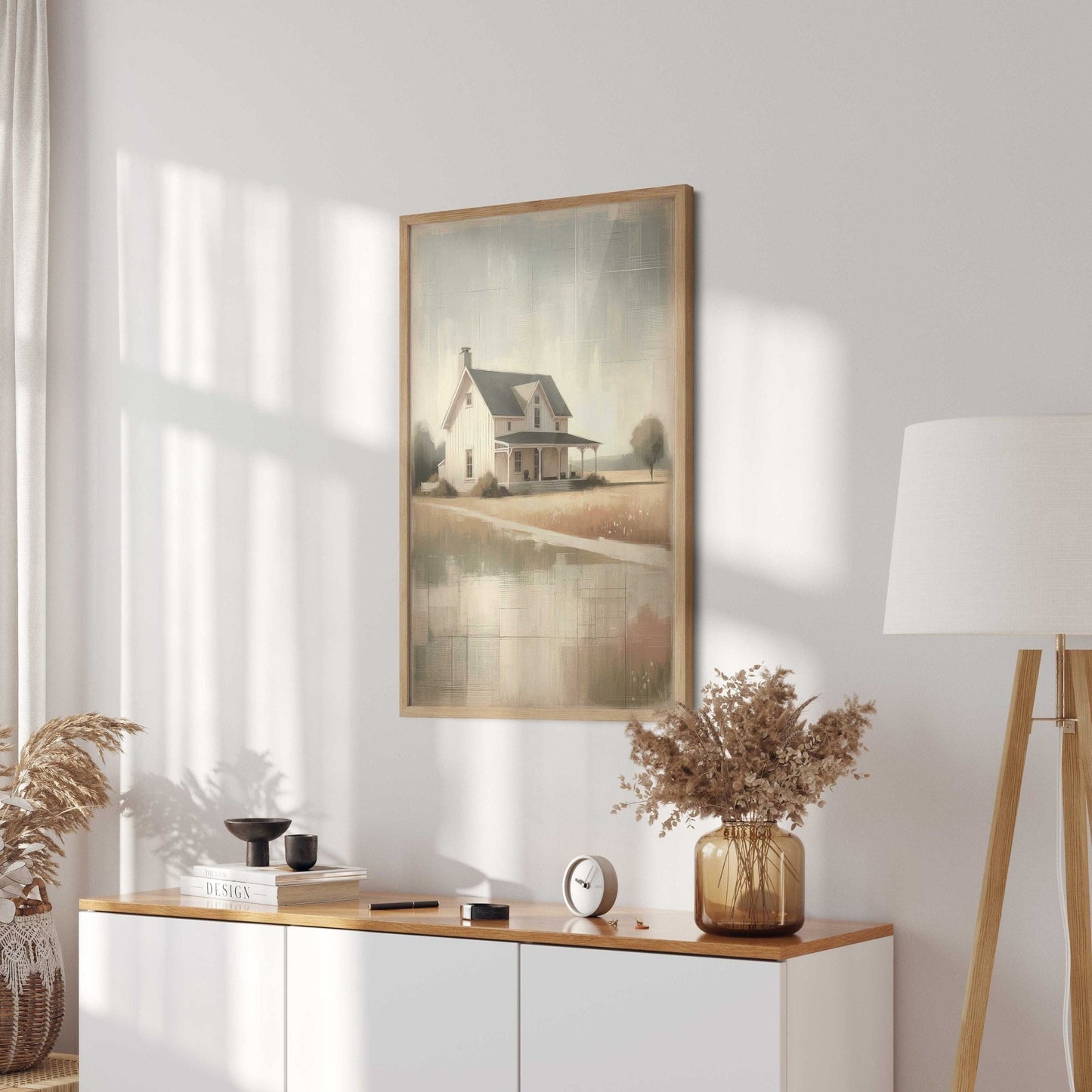 Country House Print, Rustic Wall Art, Farmhouse Home Decor - WildfieldPrints