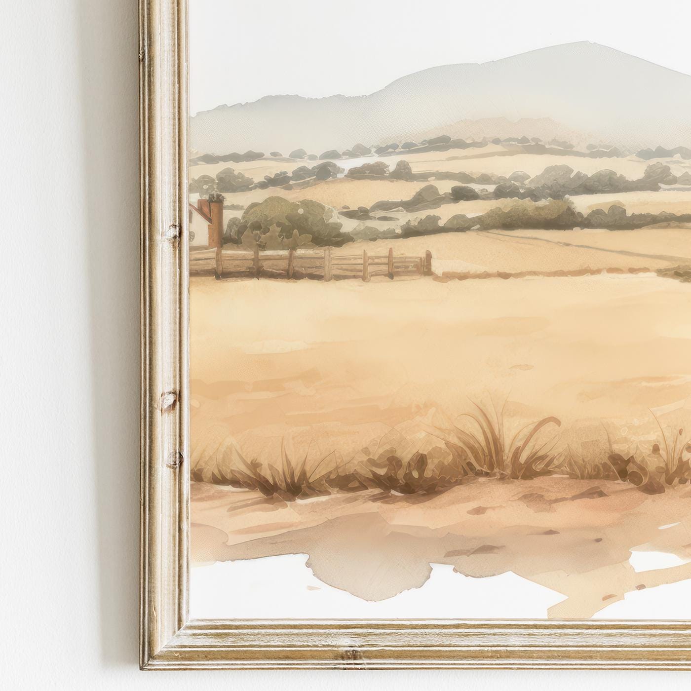 Country Nursery Prints, Farmhouse Girl Decor, Countryside Landscape - WildfieldPrints